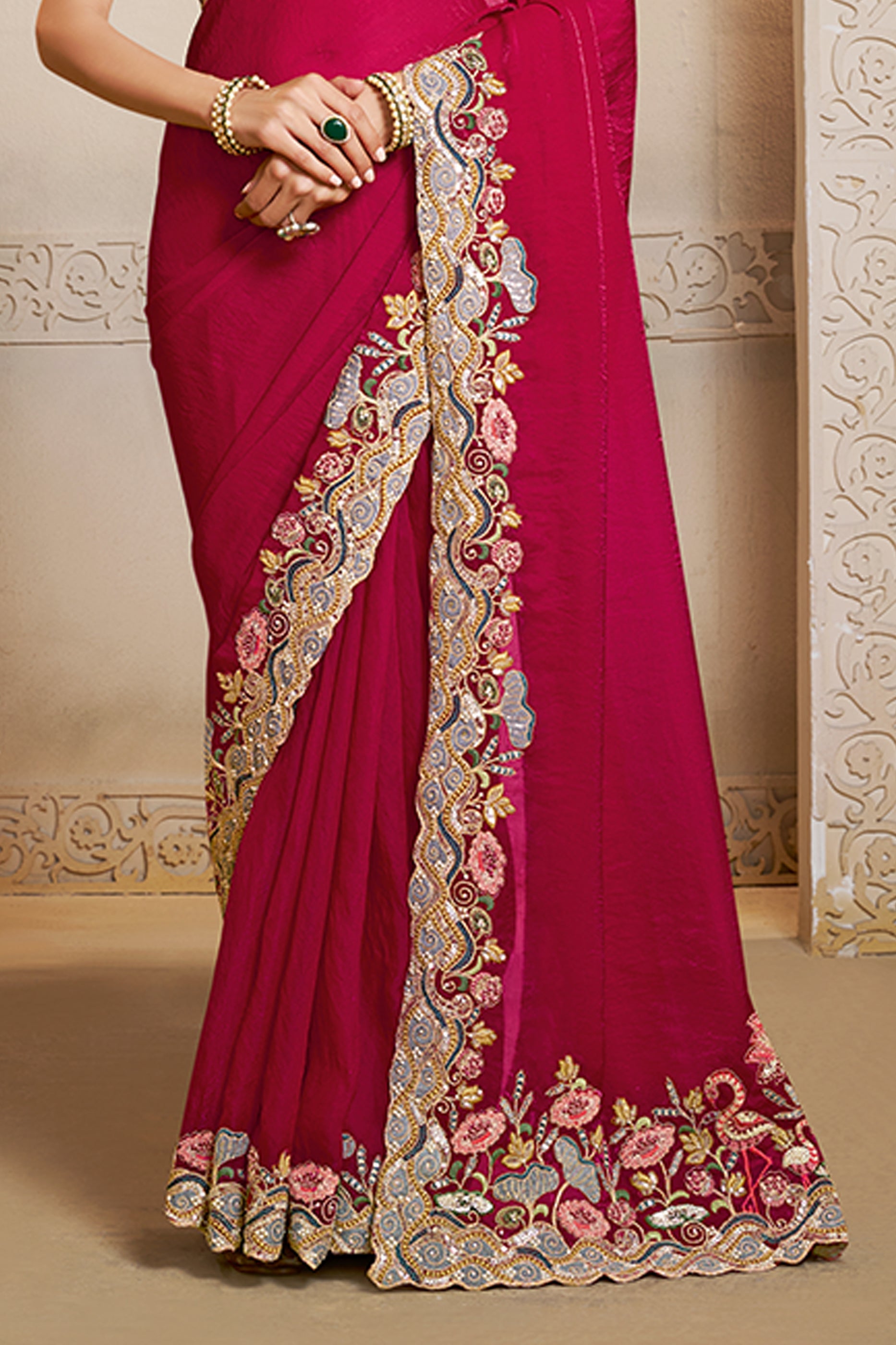 Ruby Pink Embroidered Satin Silk Saree-SAR10872_5_SareeButa.com