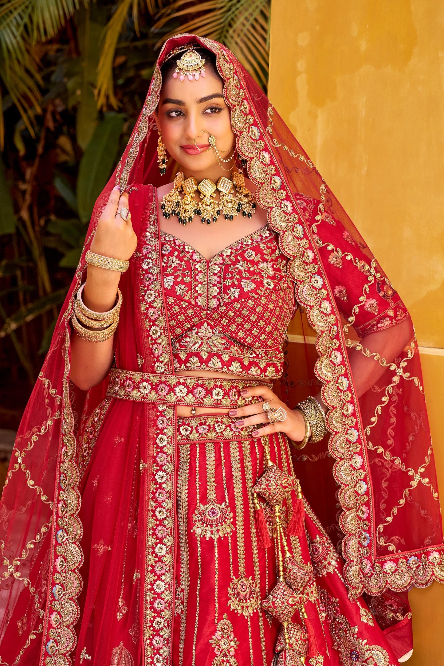 Ruby Red Readymade Heavy Work Silk Lehenga-SAR10459_3_SareeButa.com