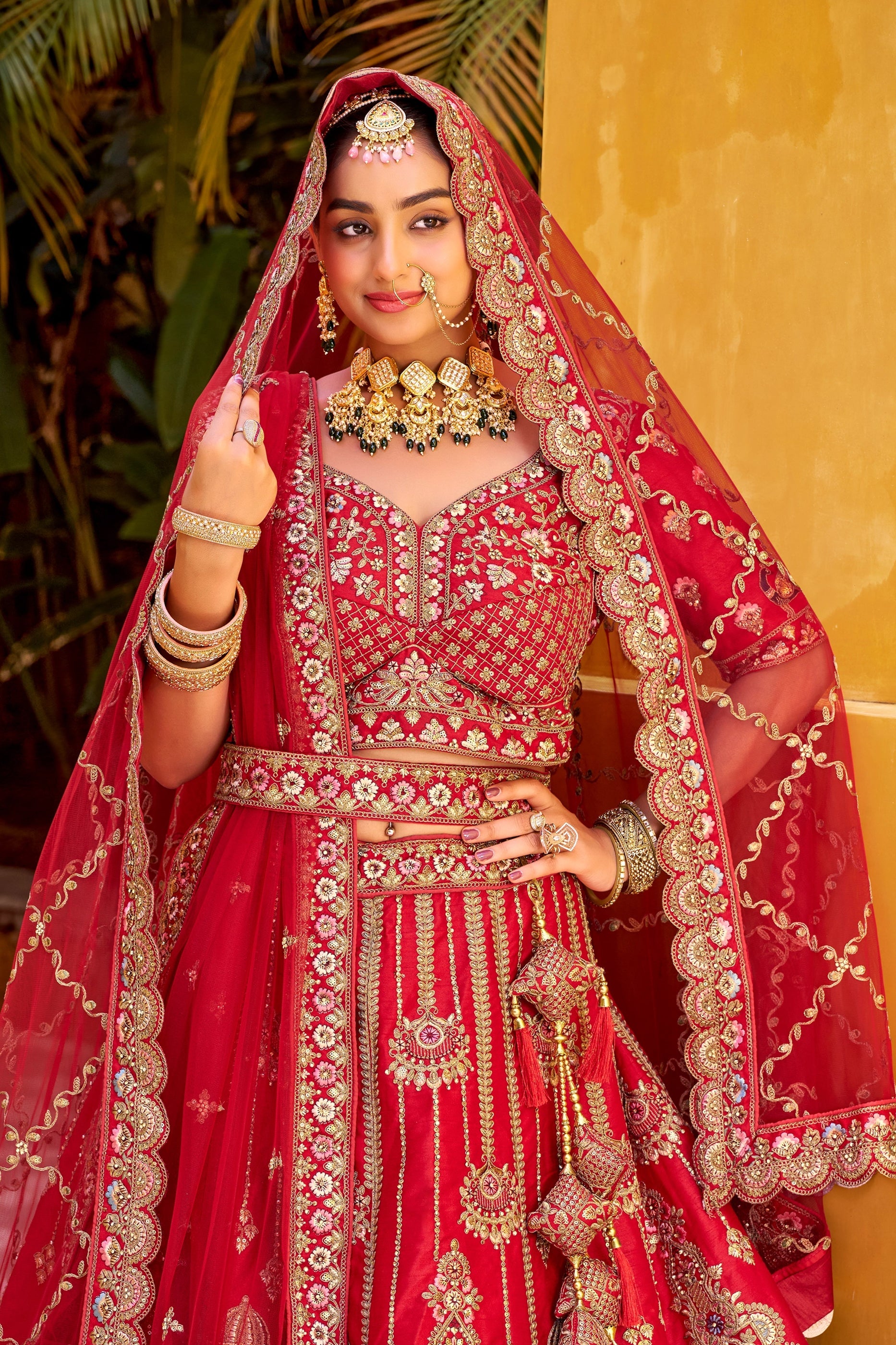 Ruby Red Readymade Heavy Work Silk Lehenga-SAR10459_3_SareeButa.com