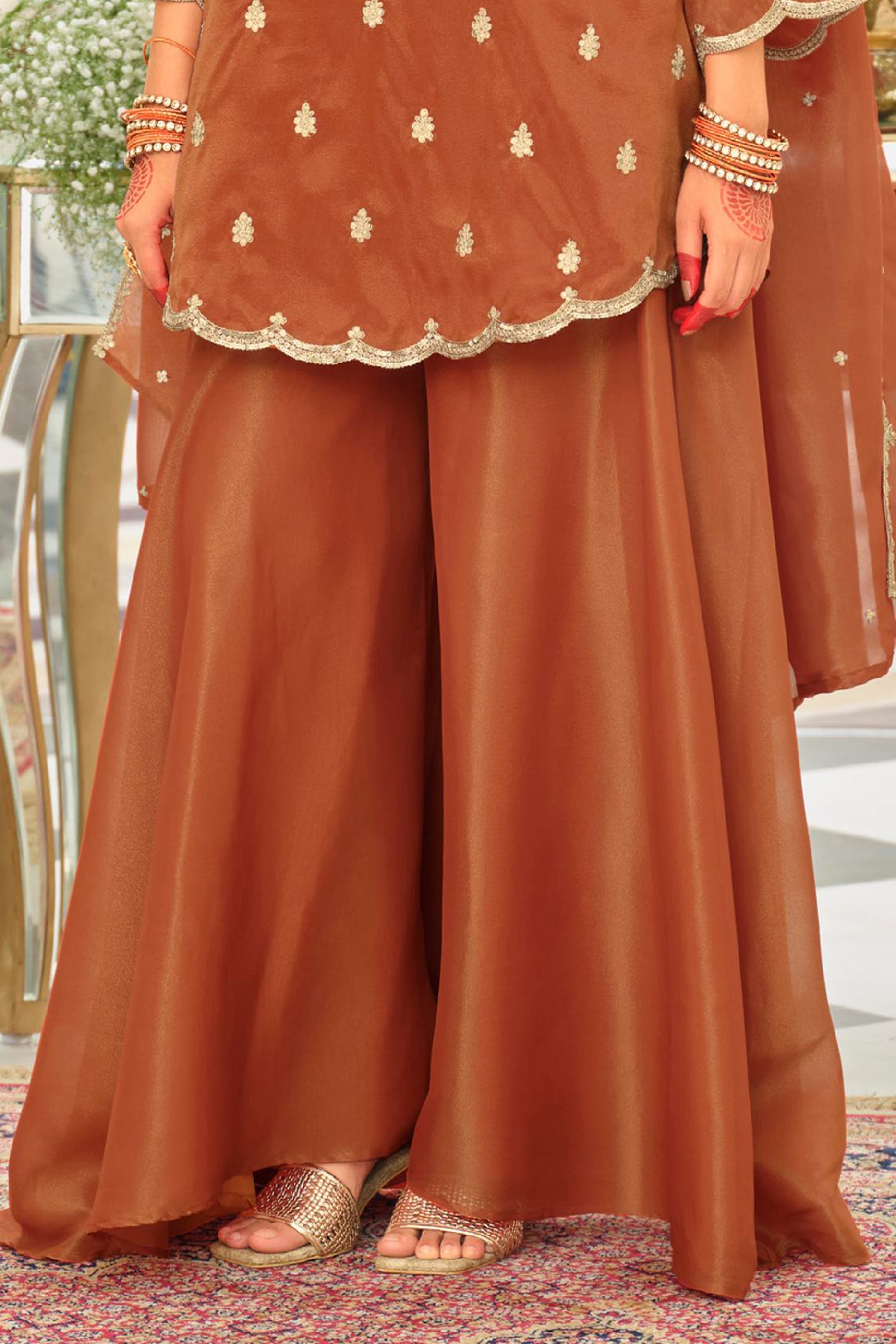 Rust Orange Readymade Embroidered Simar Silk Suit-SAR12122_5_SareeButa.com