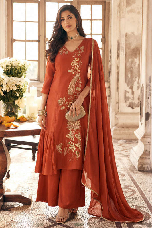 Rust Orange Readymade Mul Chanderi Suit-SAR13333_1_SareeButa.com