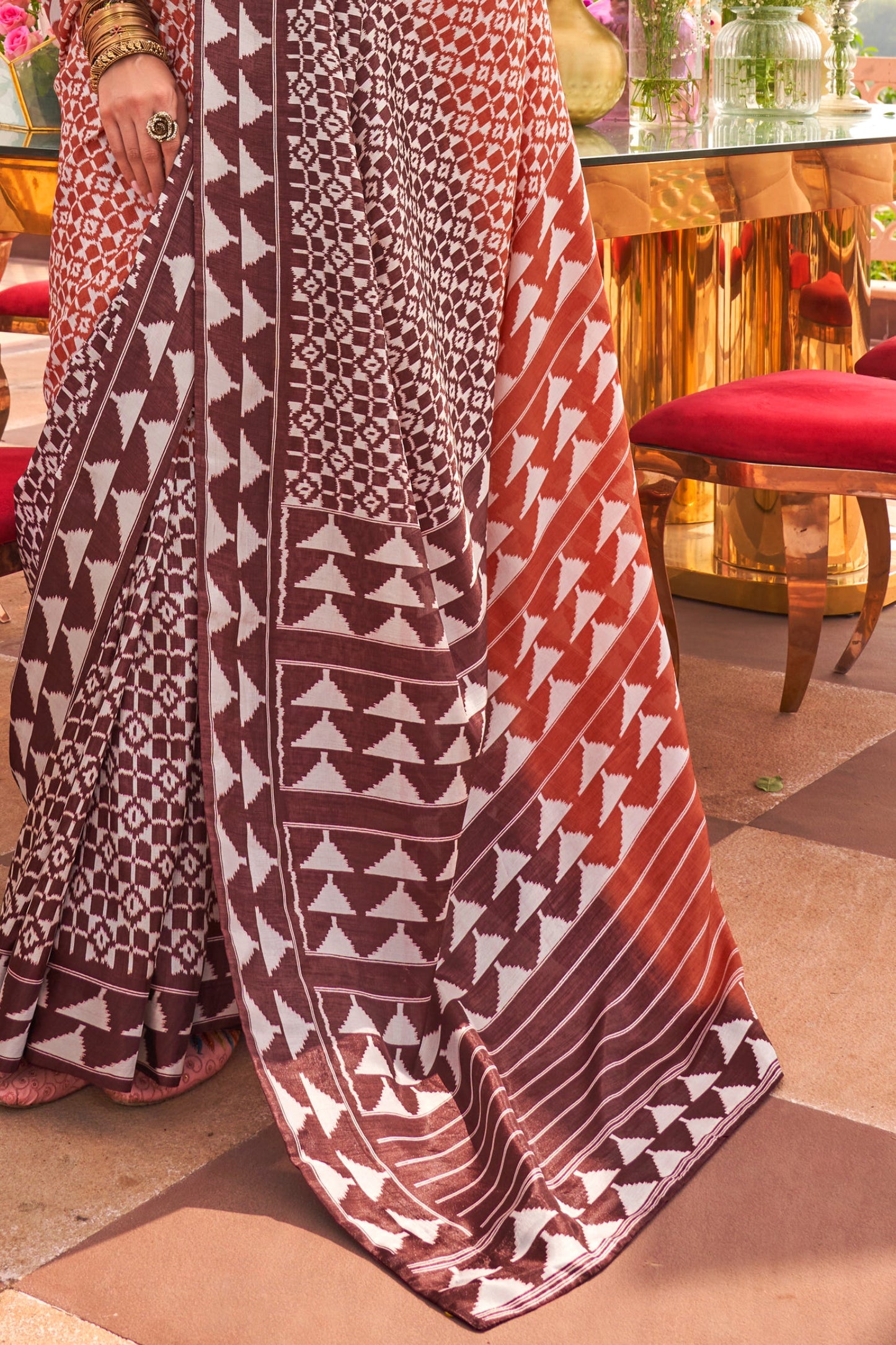 Rust Printed Patola Saree-ZB133789_4_SareeButa.com