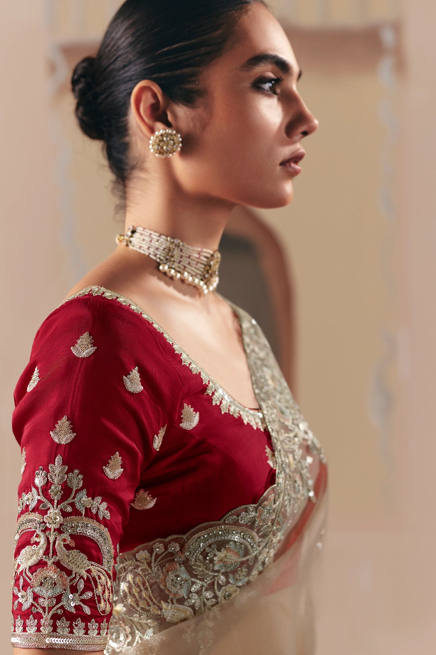 Safari Beige Embroidered Organza Saree-SAR10555_2_SareeButa.com