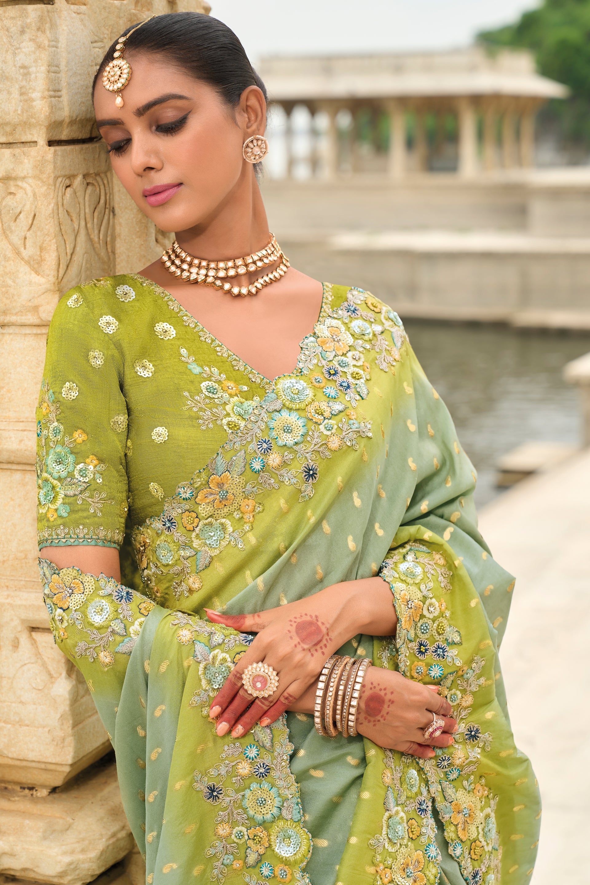 Sage Green Woven Banarasi Saree-ZB133311_2_SareeButa.com