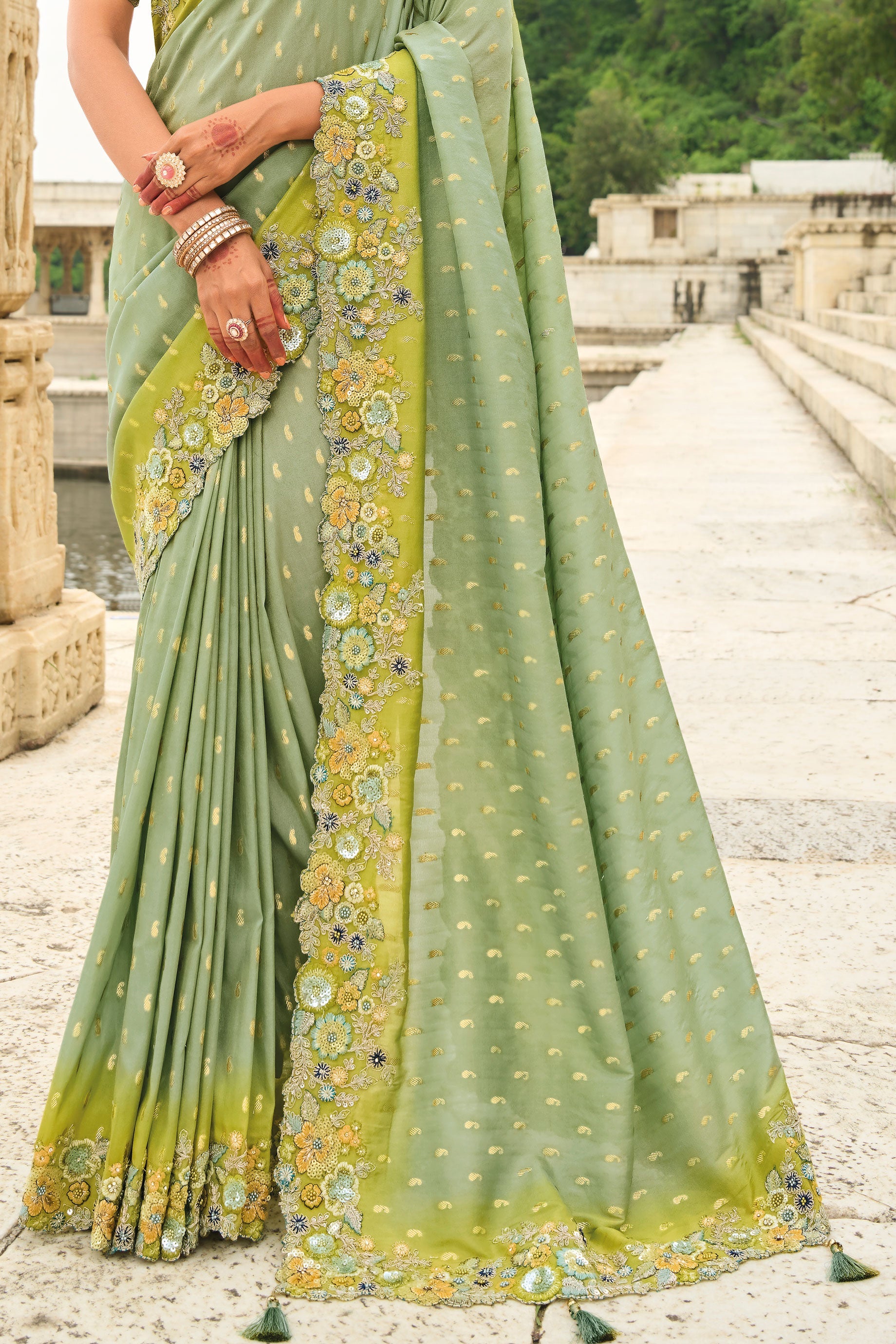 Sage Green Woven Banarasi Saree-ZB133311_4_SareeButa.com