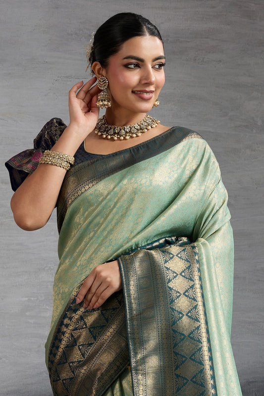 Sage Green Woven Kanjivaram Silk Saree-SAR10484_2_SareeButa.com