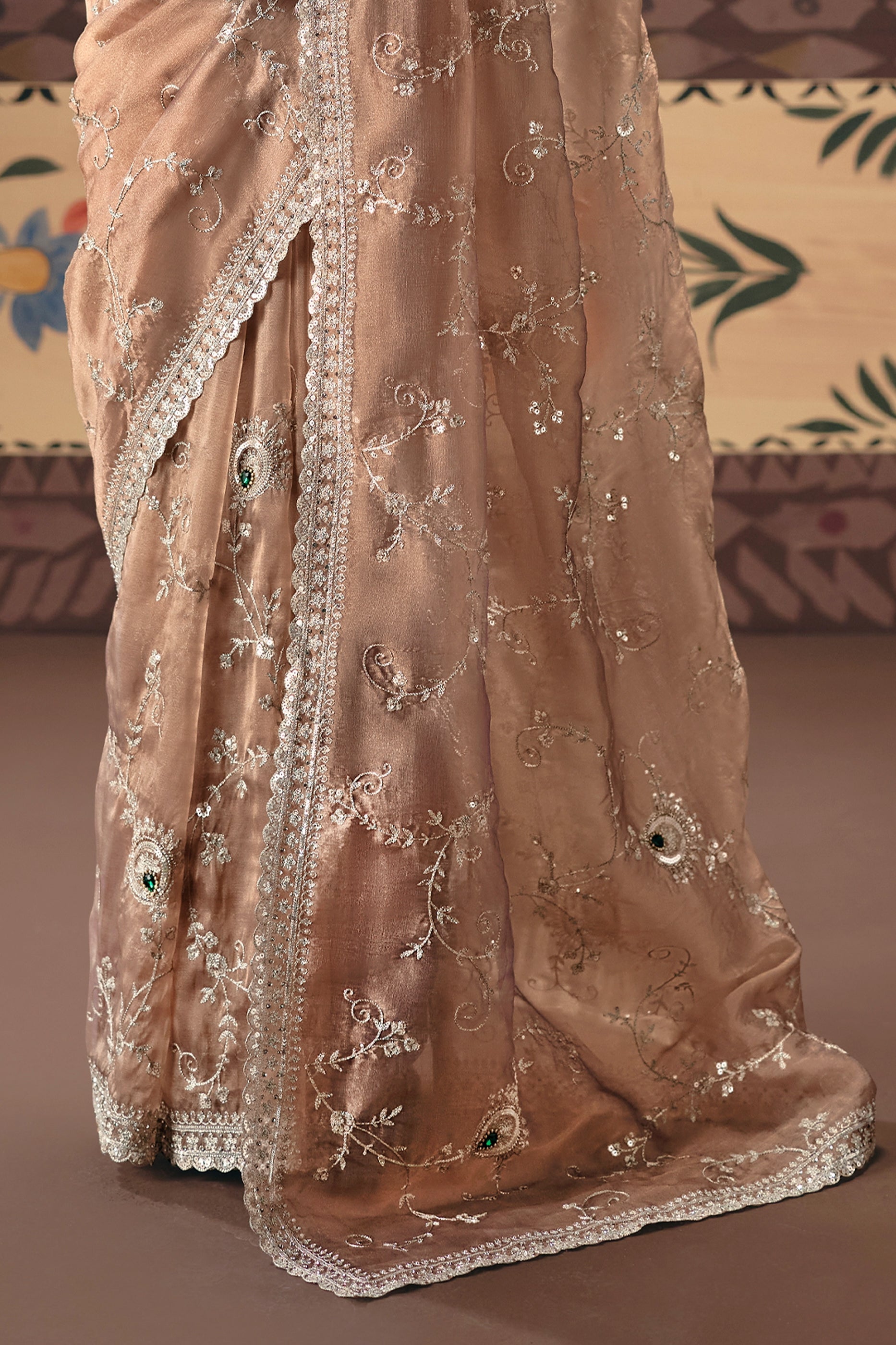 Sand Beige Embroidered Organza Silk Saree-SAR12260_5_SareeButa.com