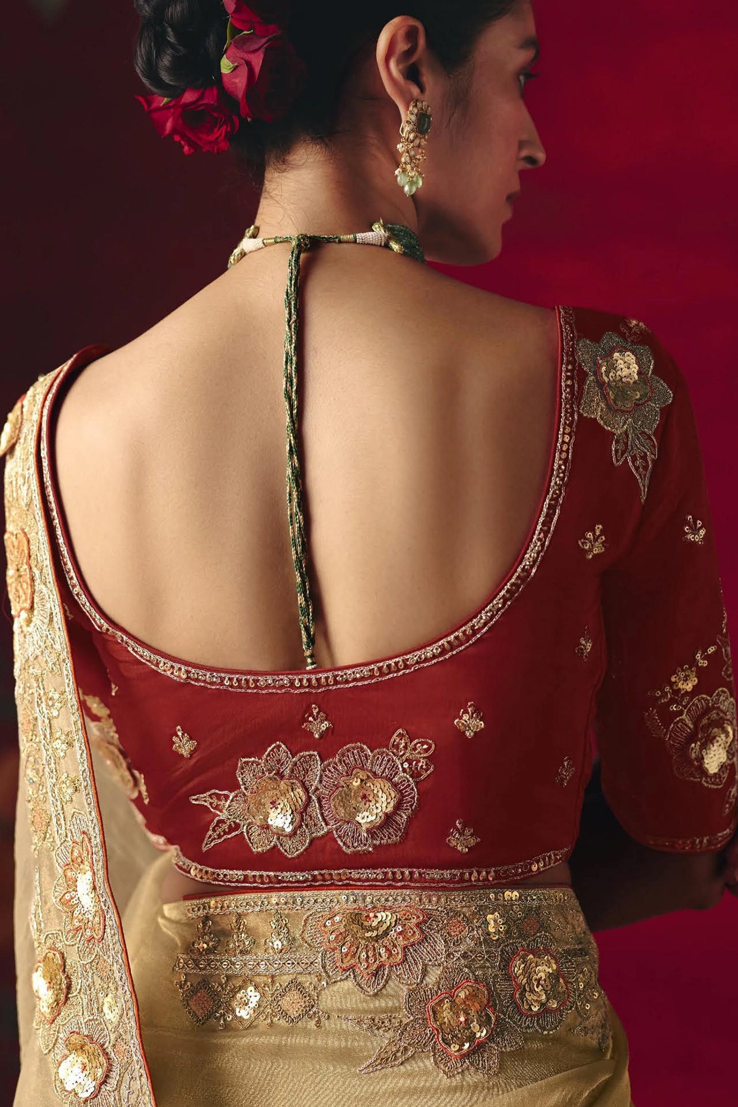 Sand Beige Embroidered Tissue Silk Saree-SAR11458_4_SareeButa.com