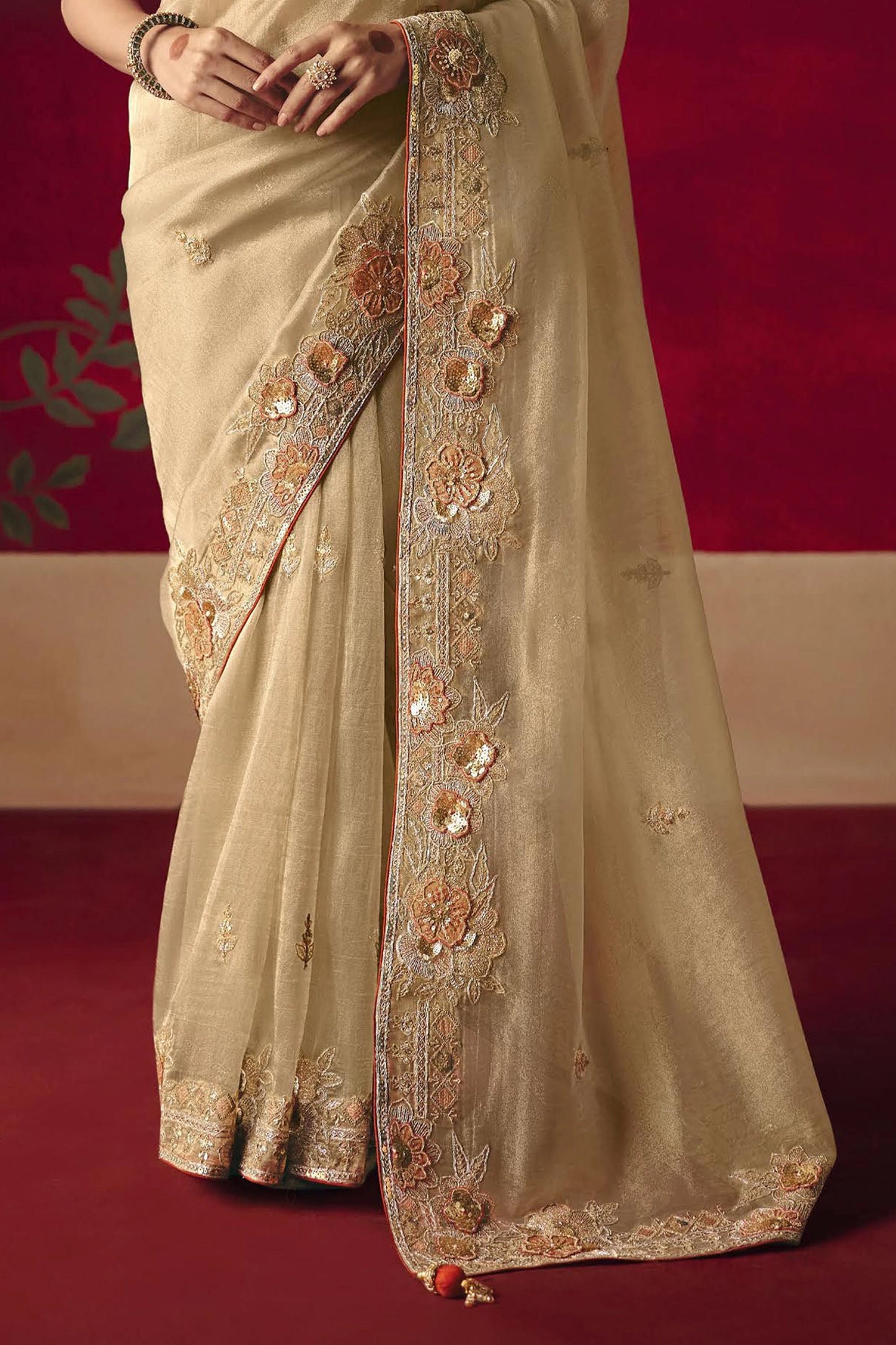 Sand Beige Embroidered Tissue Silk Saree-SAR11458_5_SareeButa.com