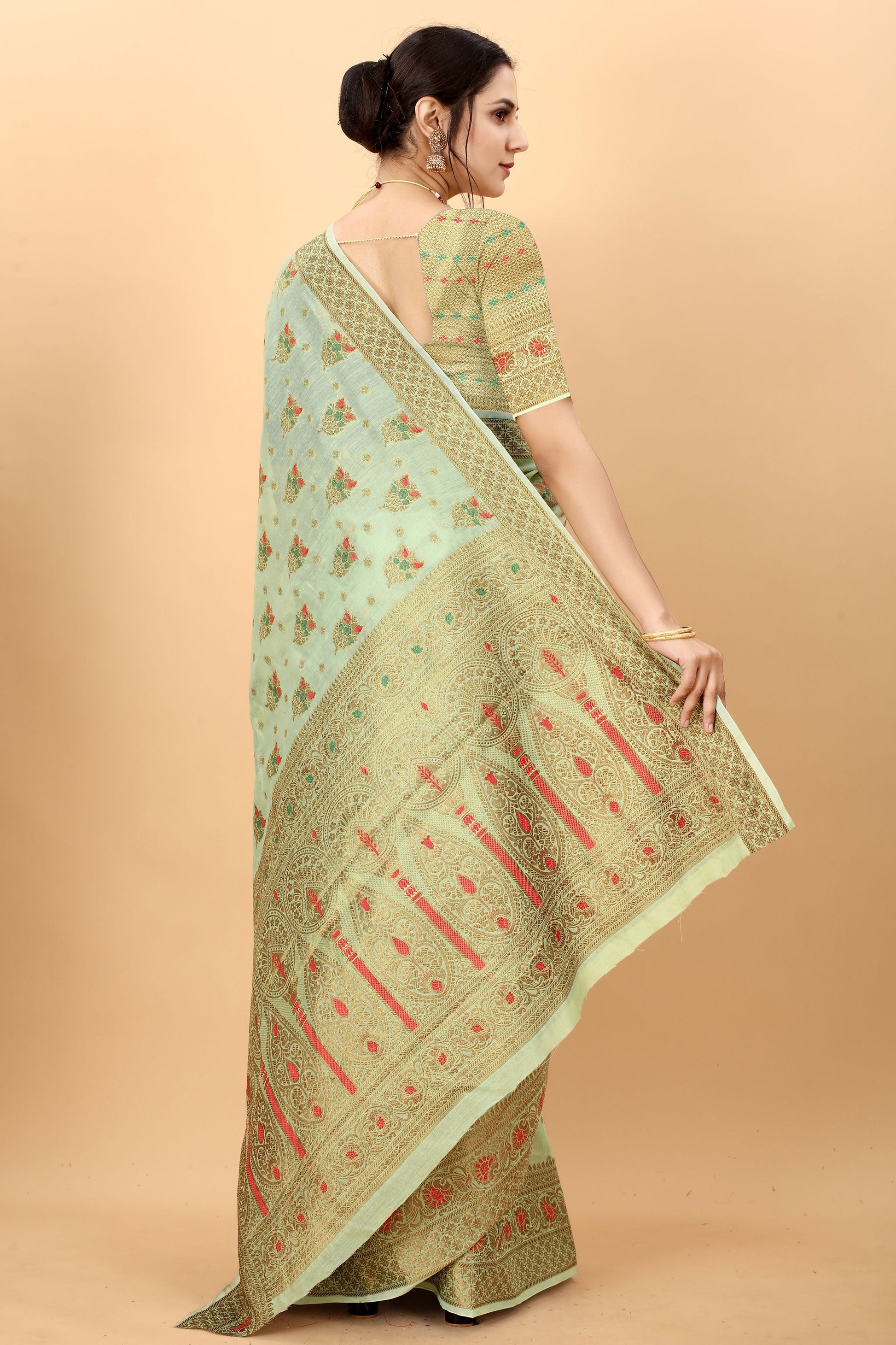 sea-green-woven-cotton-silk-saree-zb131375_2_SareeButa.com