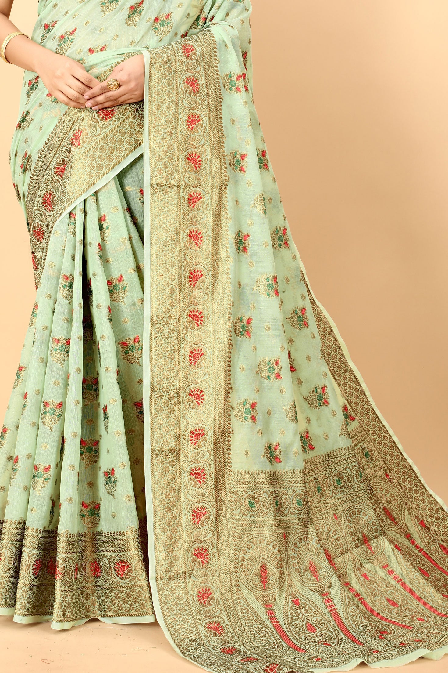 sea-green-woven-cotton-silk-saree-zb131375_4_SareeButa.com