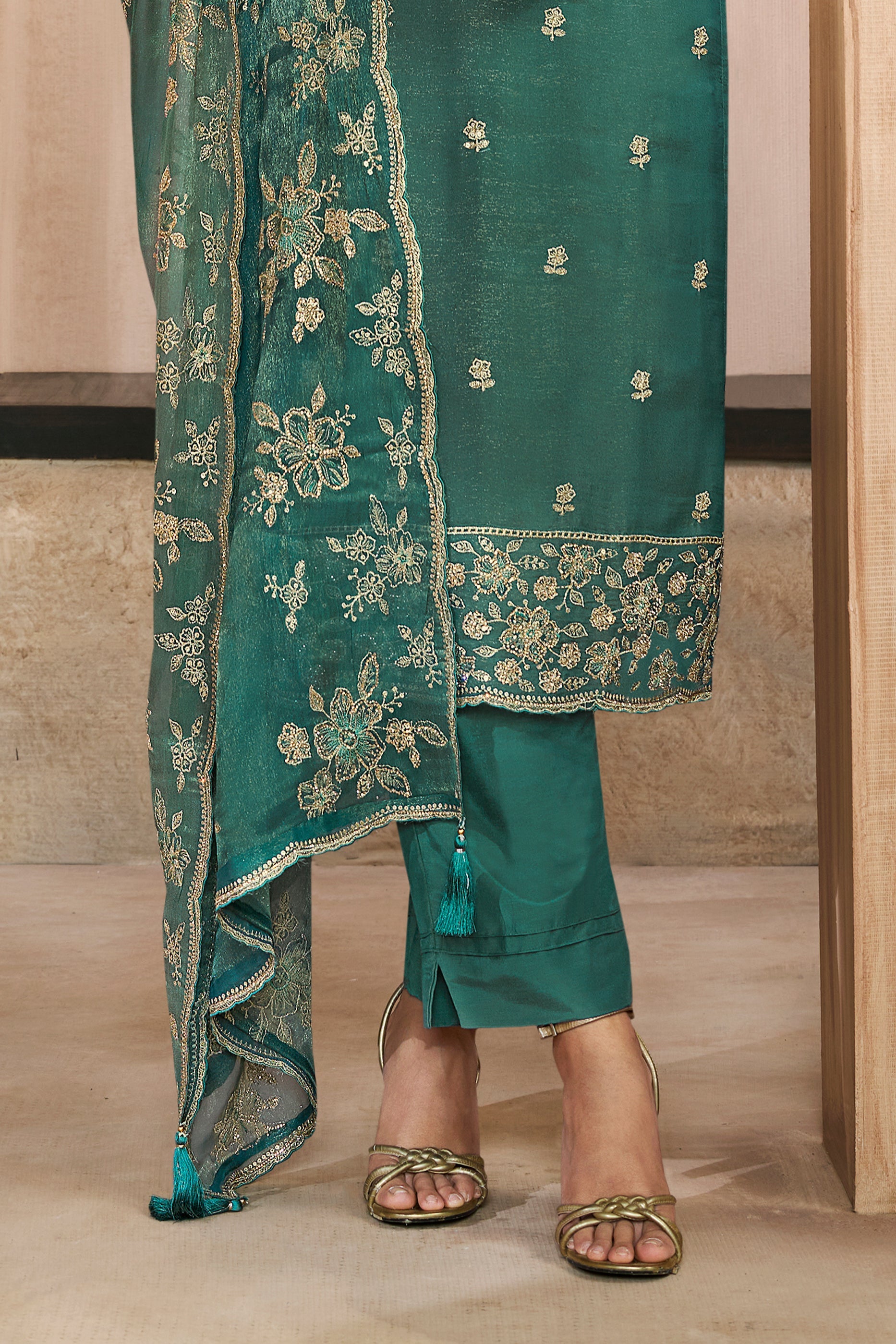 Sea Green Embroidered Silk Suit-SAR11747_4_SareeButa.com