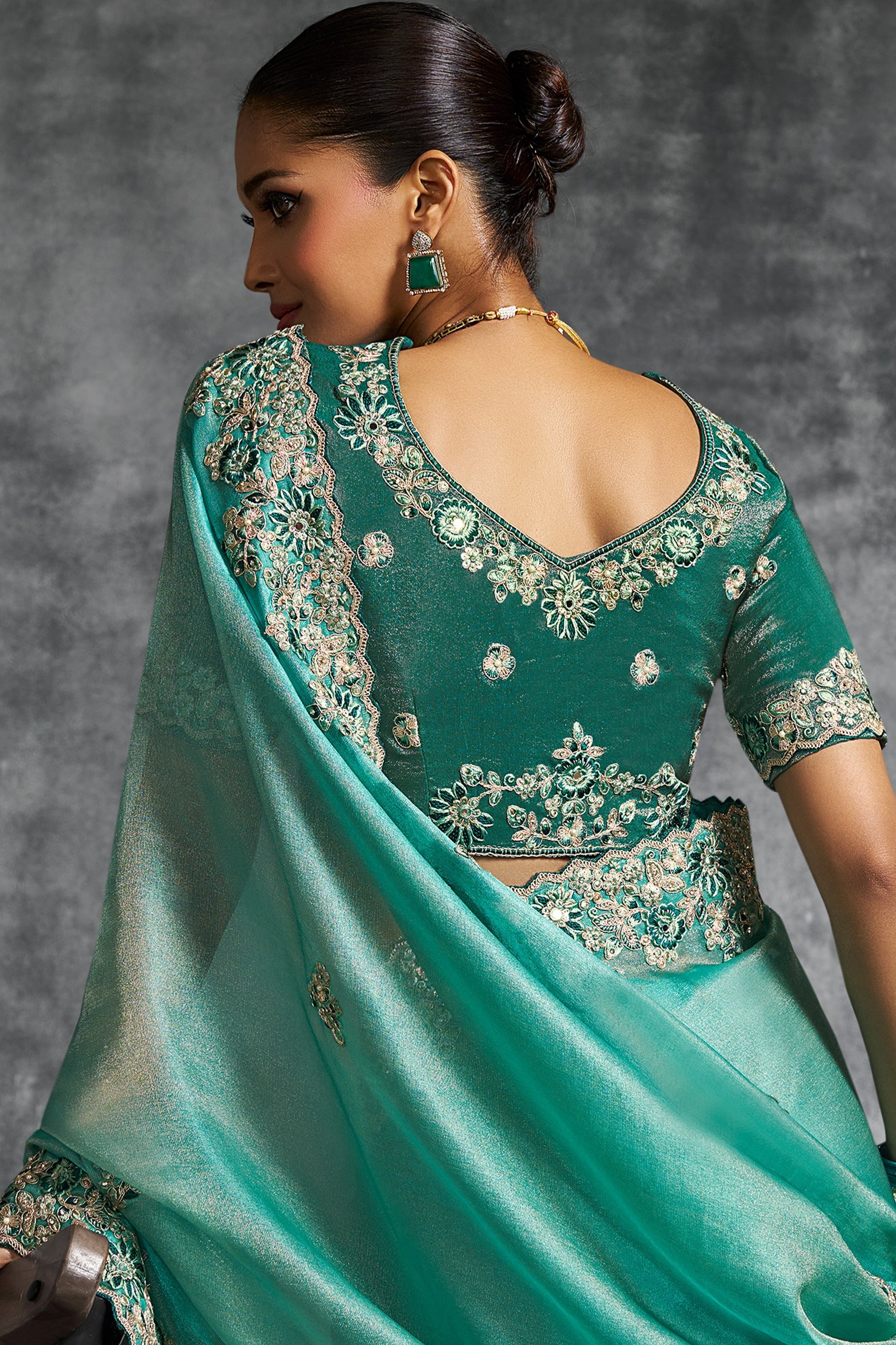 Sea Green Embroidered Tissue Silk Saree-SAR10451_3_SareeButa.com