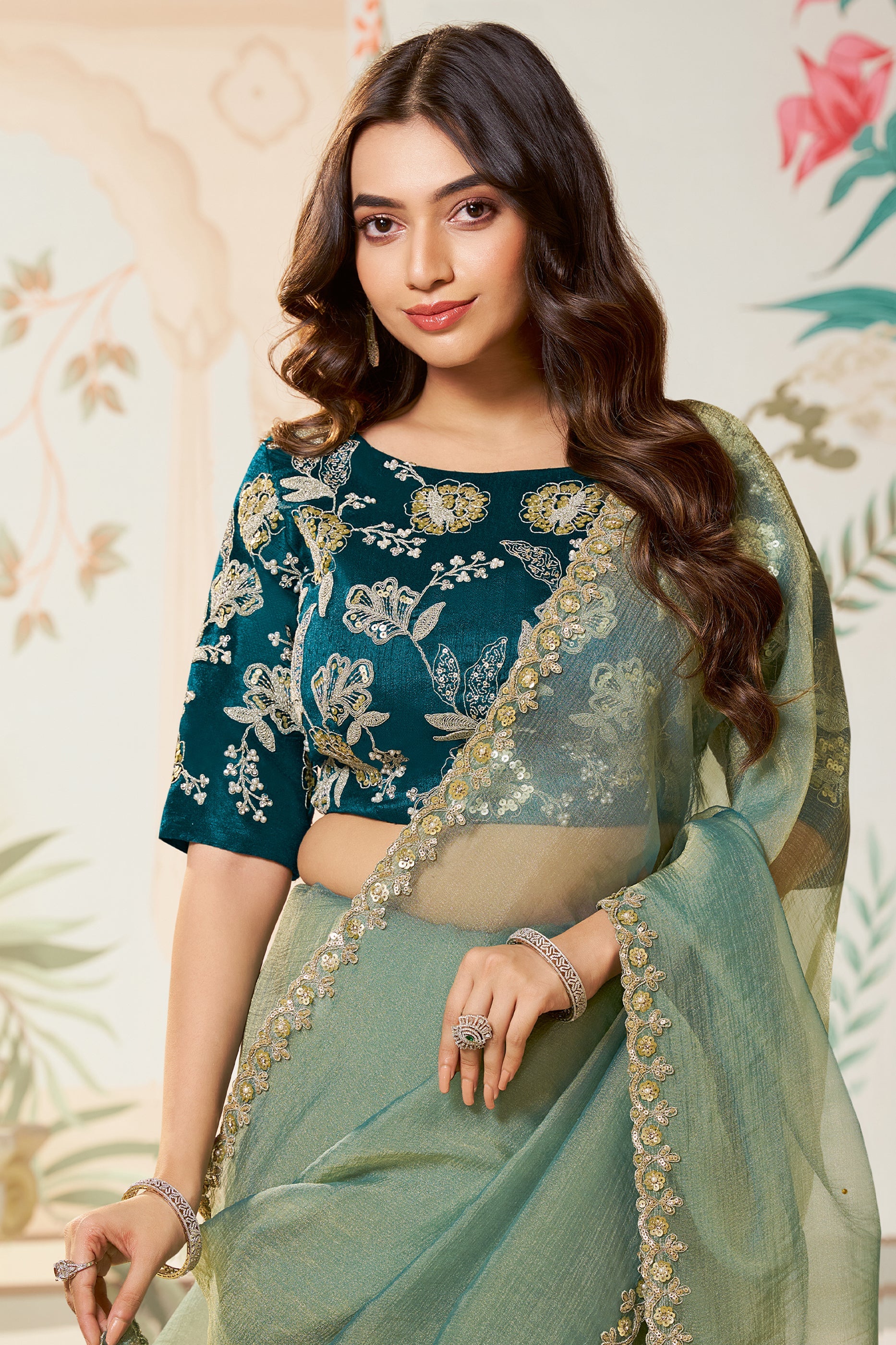 Sea Green Organza Silk Saree-SAR10466_3_SareeButa.com