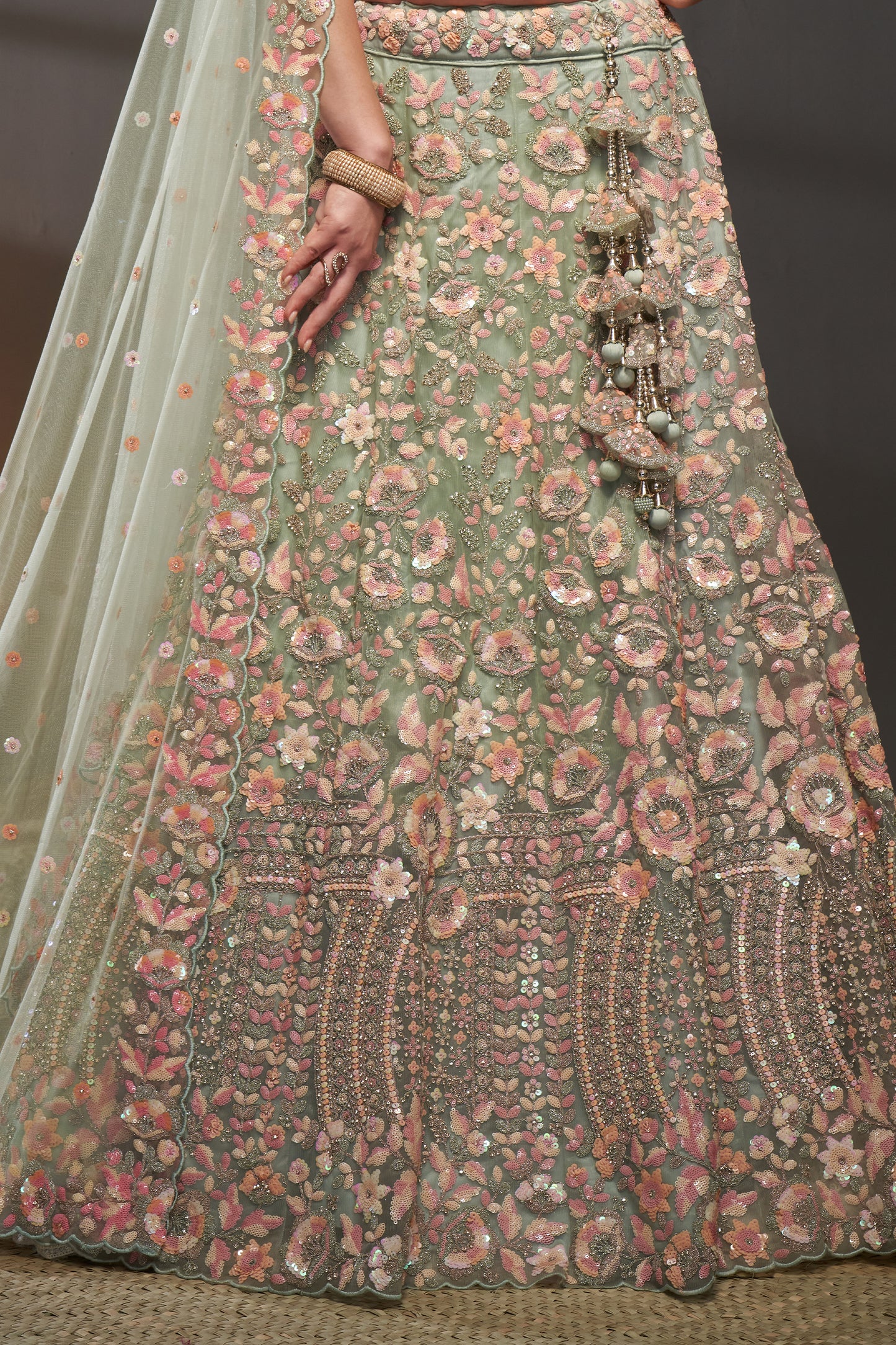 Sea Green Semi-Stitched Embroidered Net Lehenga-SAR12825_8_SareeButa.com