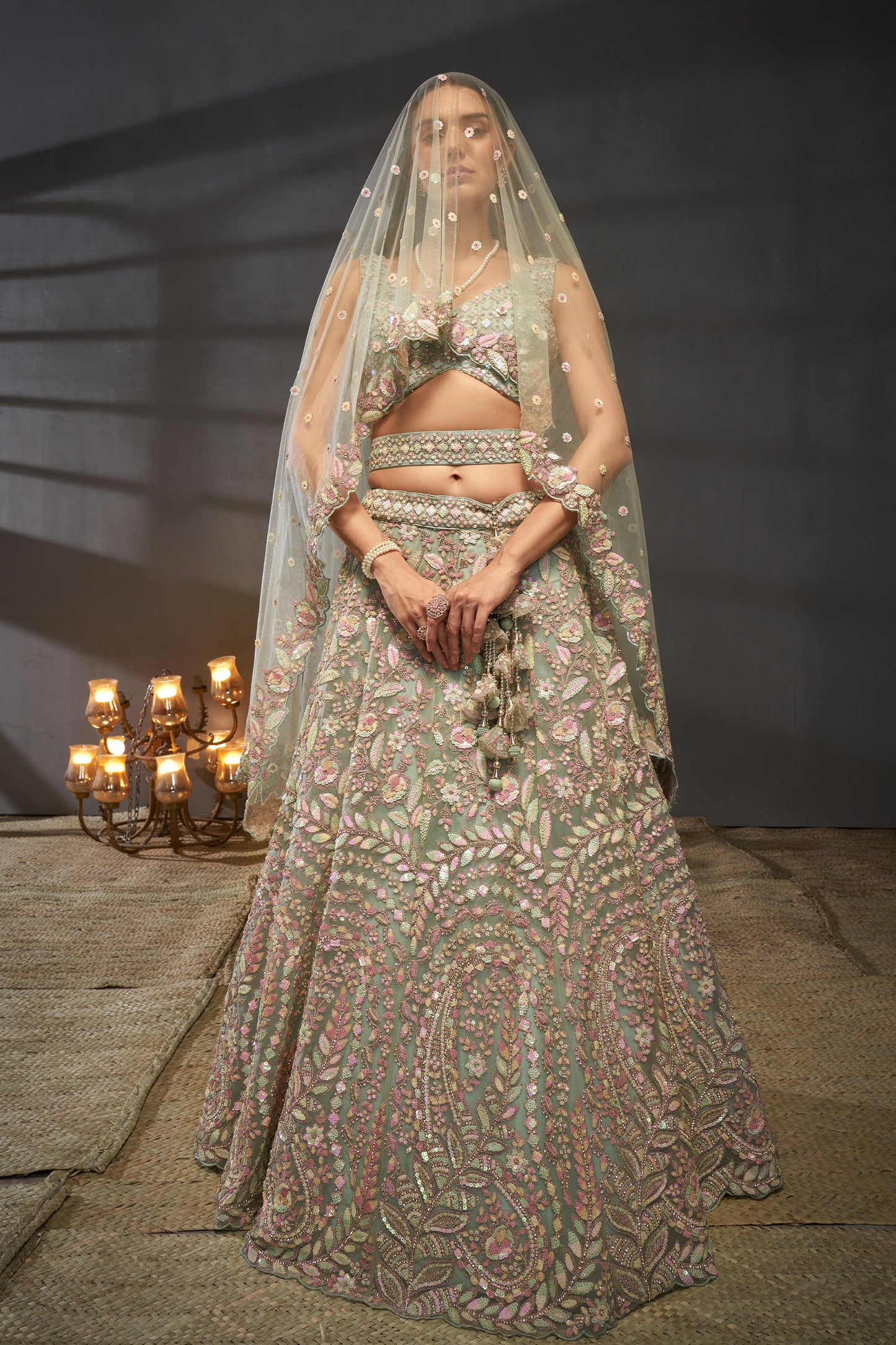Sea Green Semi-Stitched Embroidered Net Lehenga-SAR12829_5_SareeButa.com