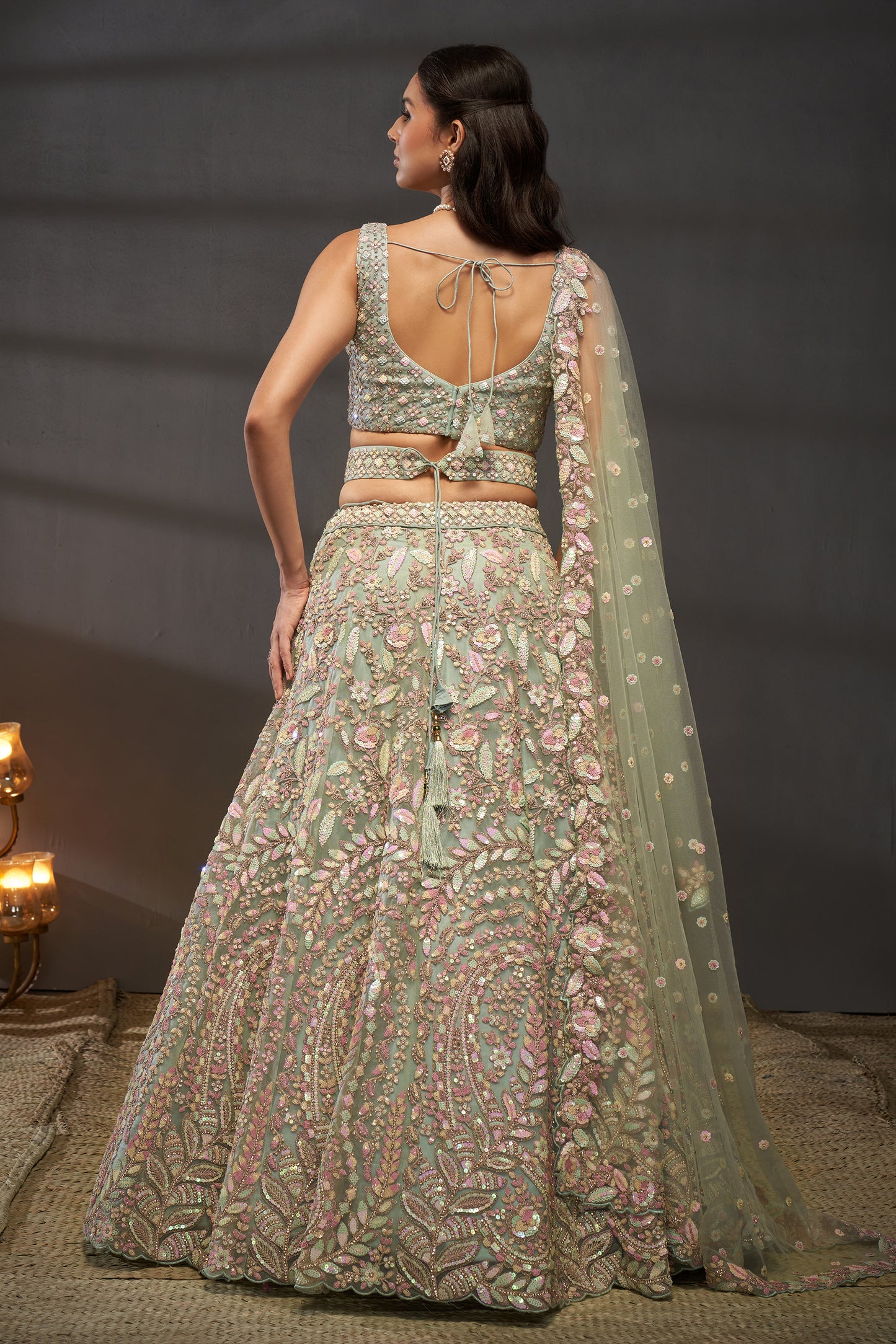 Sea Green Semi-Stitched Embroidered Net Lehenga-SAR12829_6_SareeButa.com