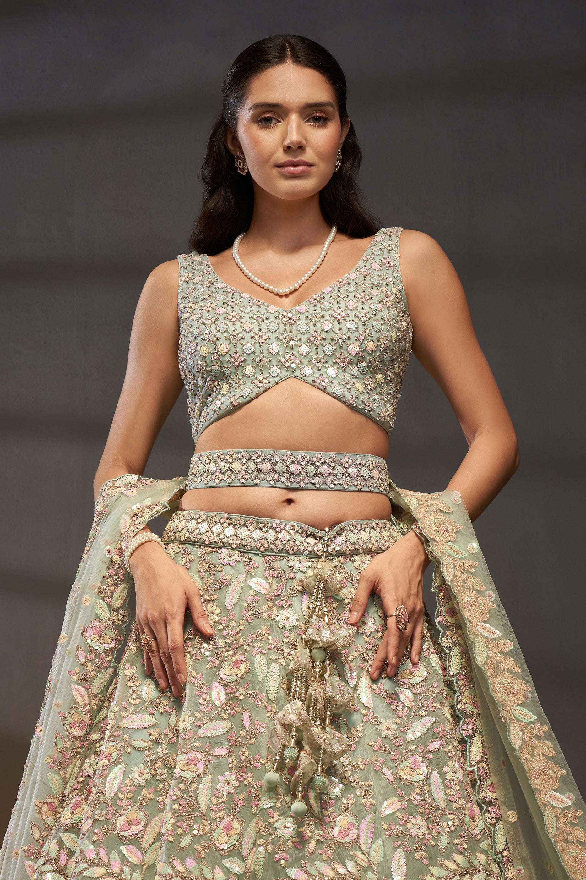 Sea Green Semi-Stitched Embroidered Net Lehenga-SAR12829_7_SareeButa.com