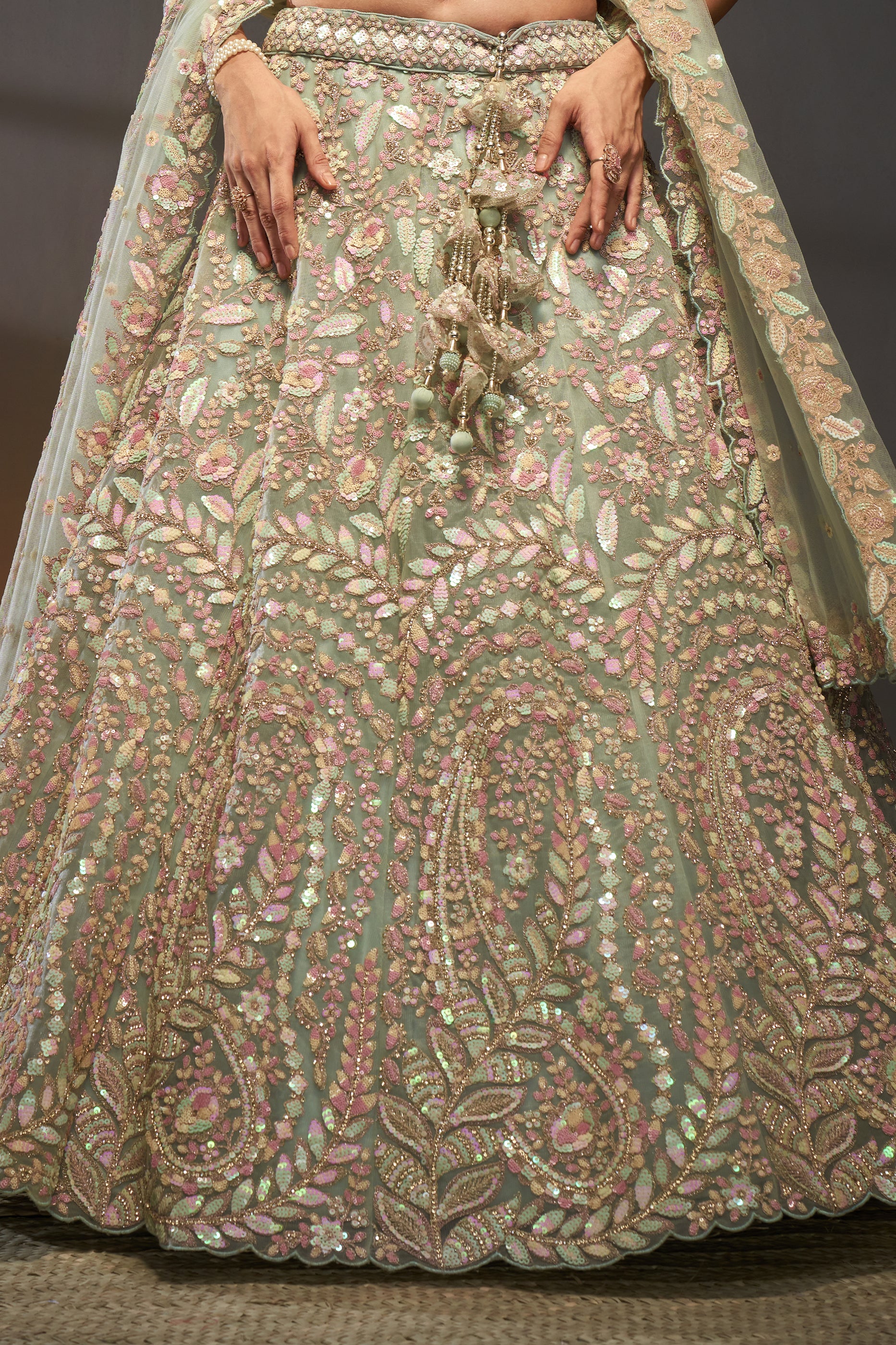 Sea Green Semi-Stitched Embroidered Net Lehenga-SAR12829_8_SareeButa.com
