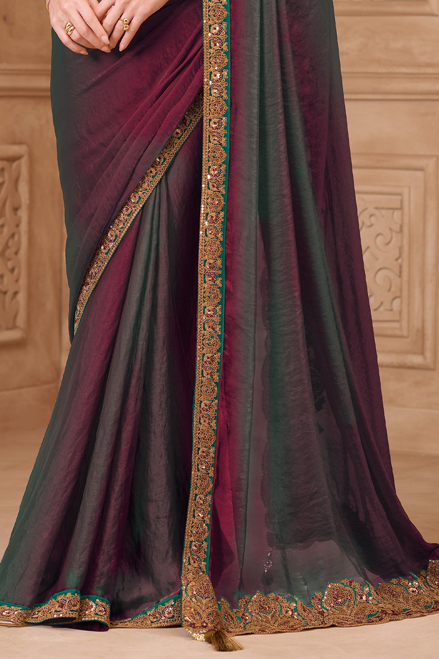 Shaded Green Embroidered Satin Georgette Saree-SAR12475_5_SareeButa.com