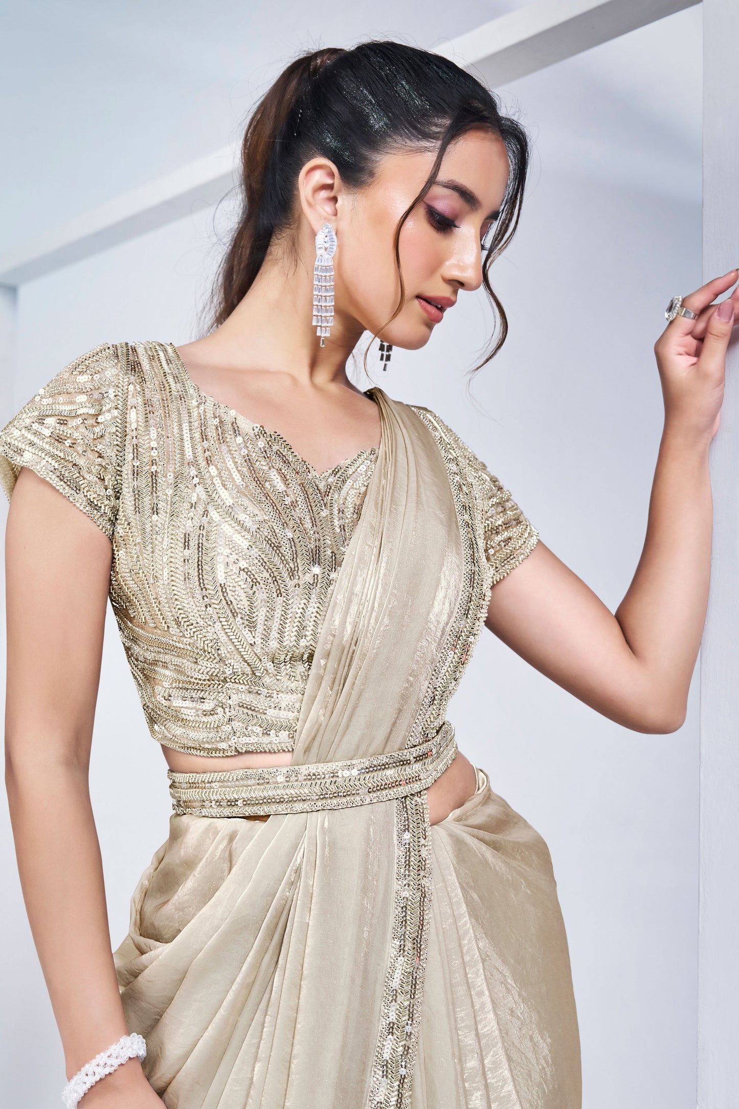 Silver Satin Silk Readymade Saree-ZB133207_2_SareeButa.com
