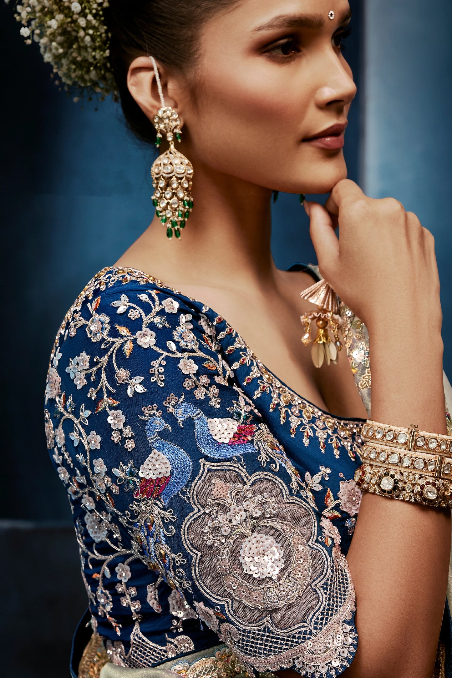 Silver Grey Embroidered Organza Silk Saree-SAR12602_3_SareeButa.com