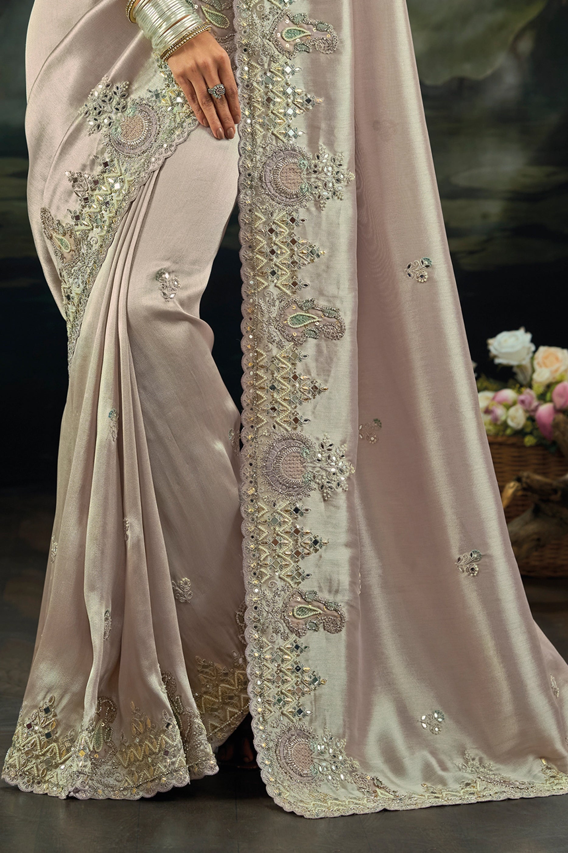 Silver Grey Embroidered Silk Saree-SAR12287_3_SareeButa.com