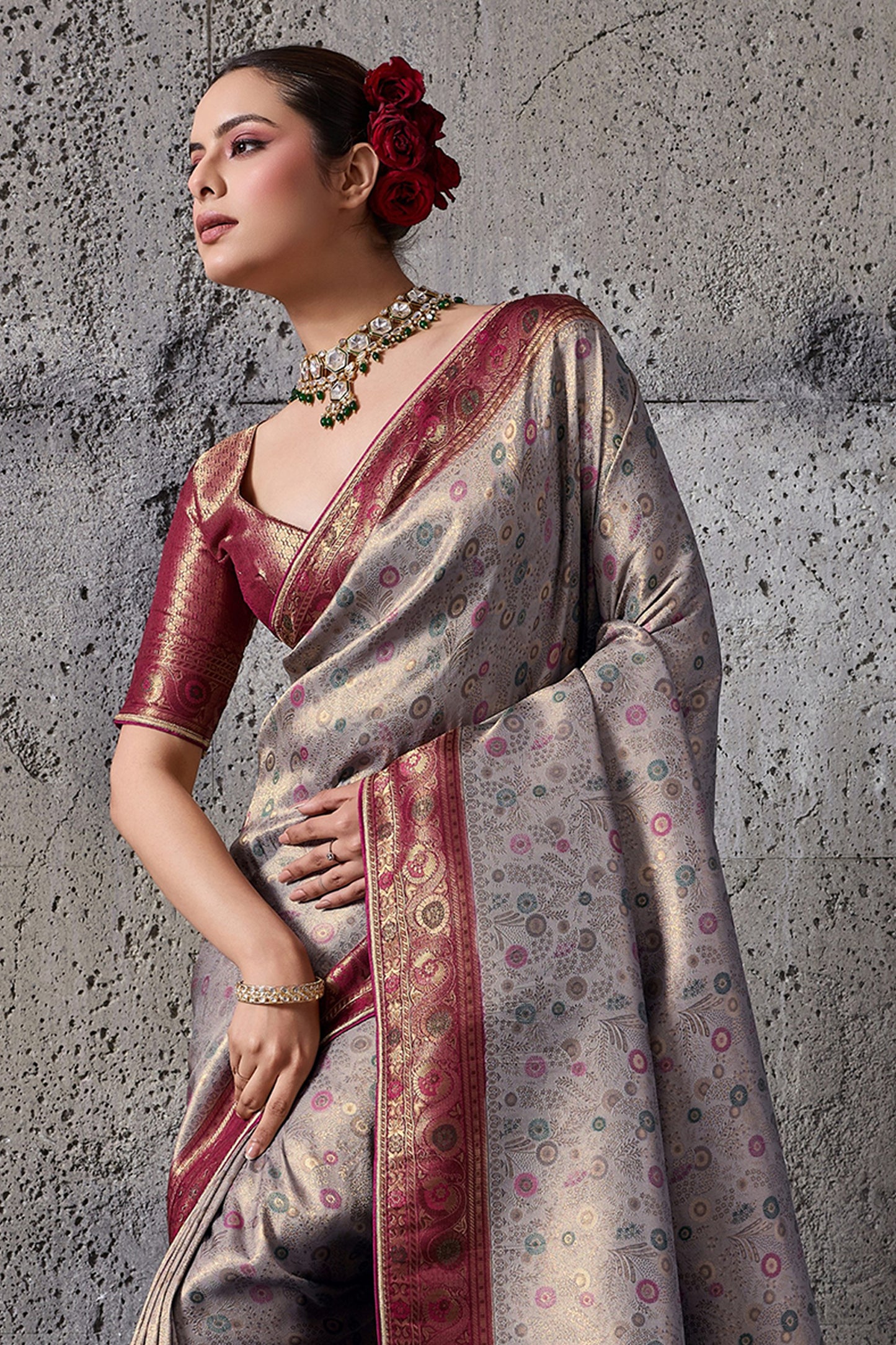Silver Grey Woven Kanjivaram Silk Saree-SAR12554_4_SareeButa.com