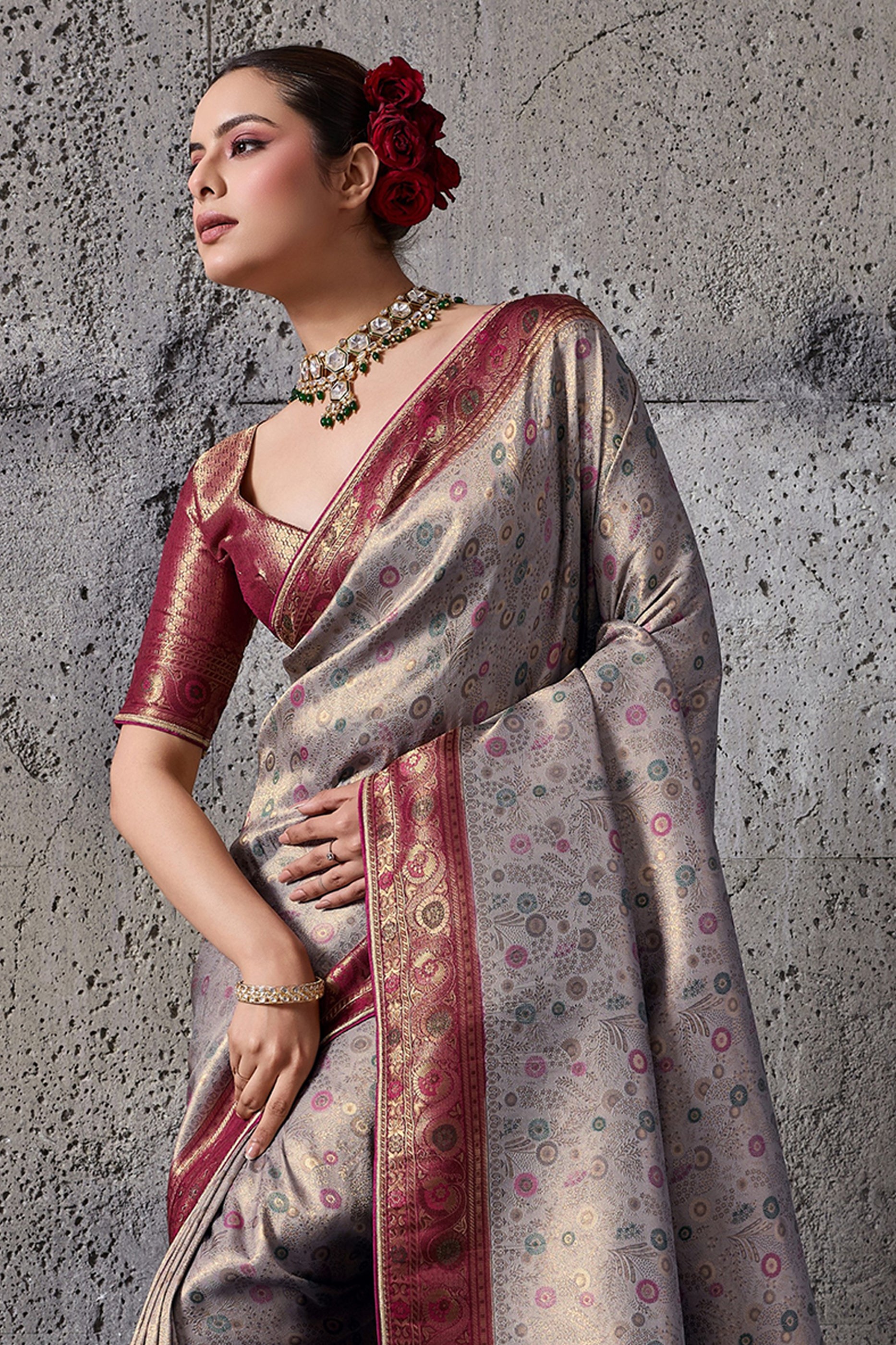 Silver Grey Woven Kanjivaram Silk Saree-SAR12554_4_SareeButa.com