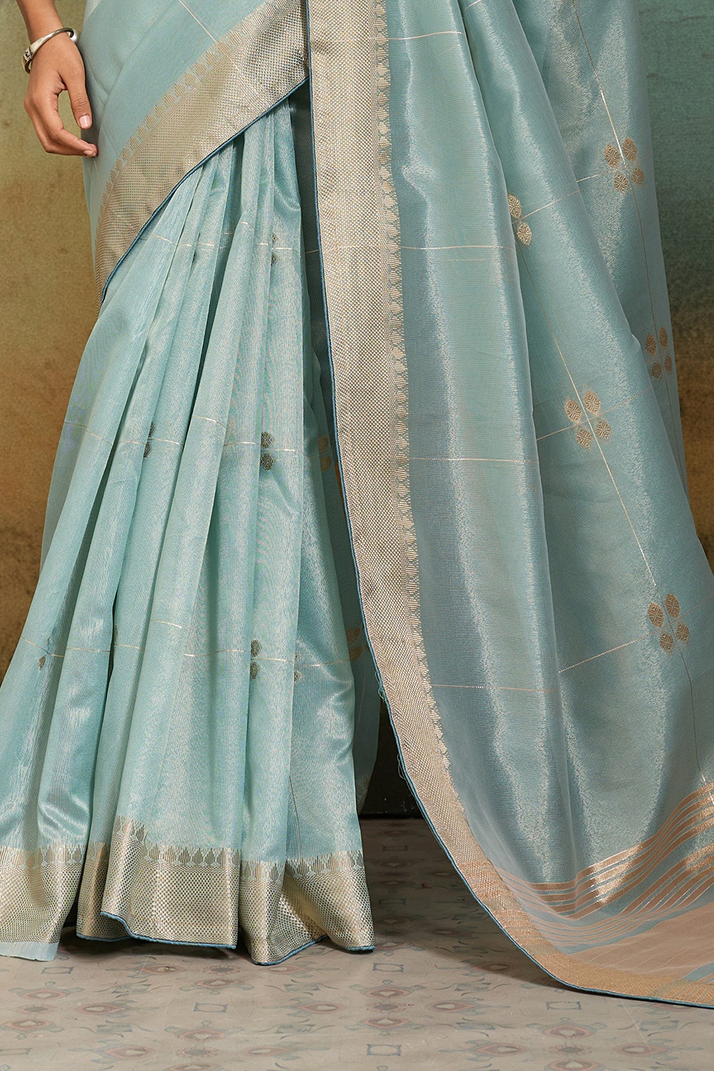 Sky Blue Tissue Linen Saree-SAR12545_5_SareeButa.com