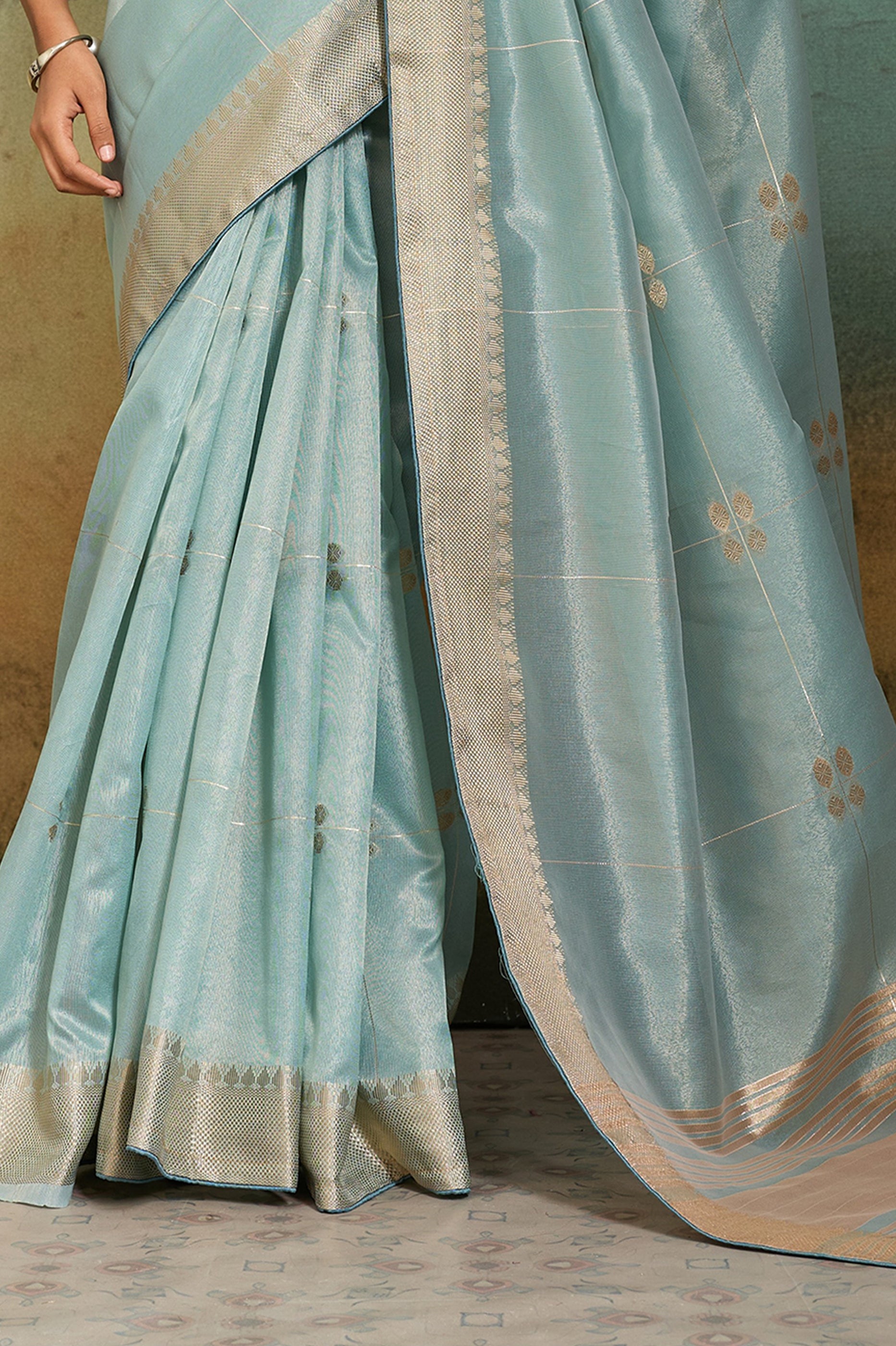 Sky Blue Tissue Linen Saree-SAR12545_5_SareeButa.com