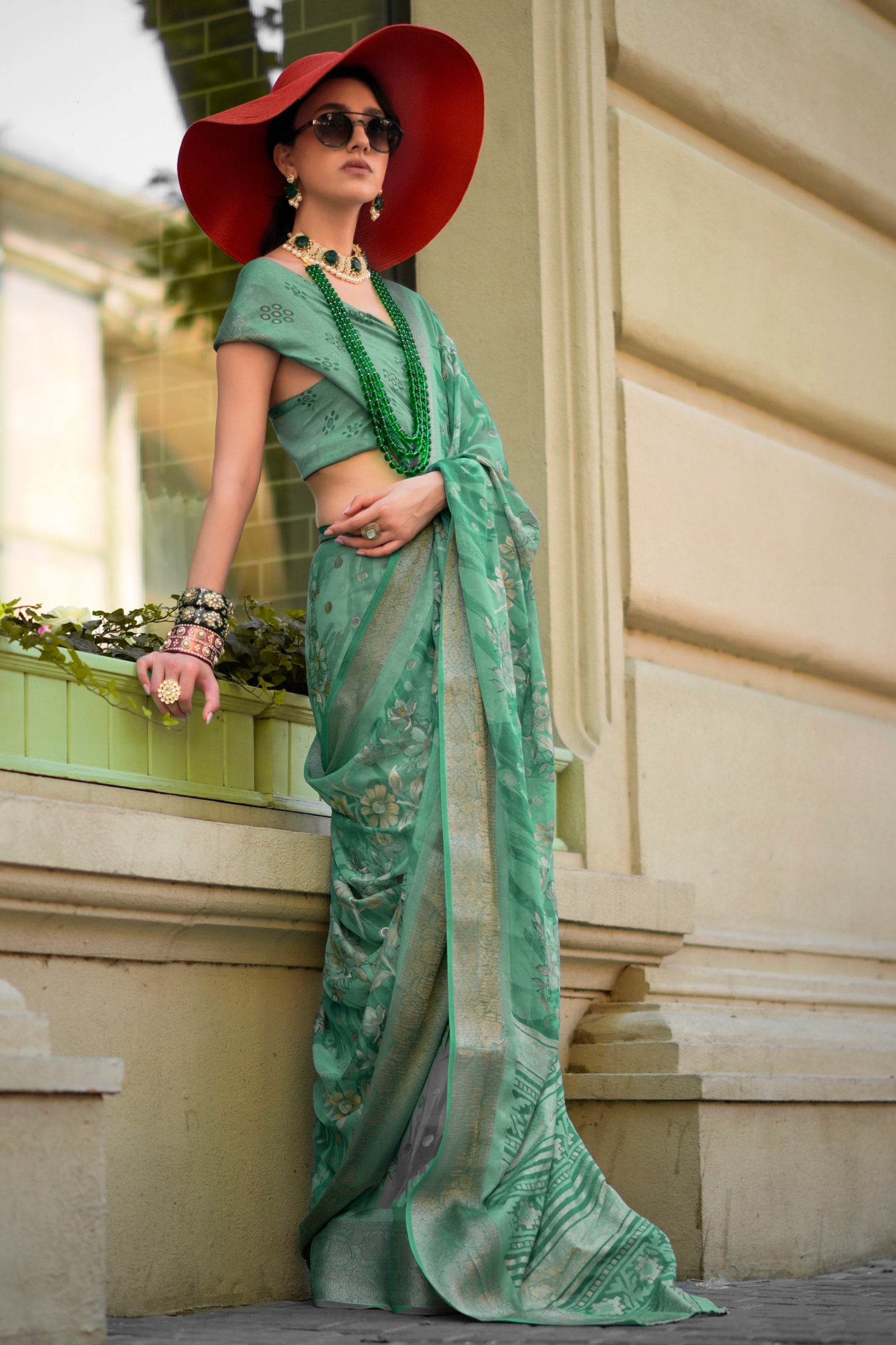 Spring Green Georgette Saree-SAR11311_1_SareeButa.com