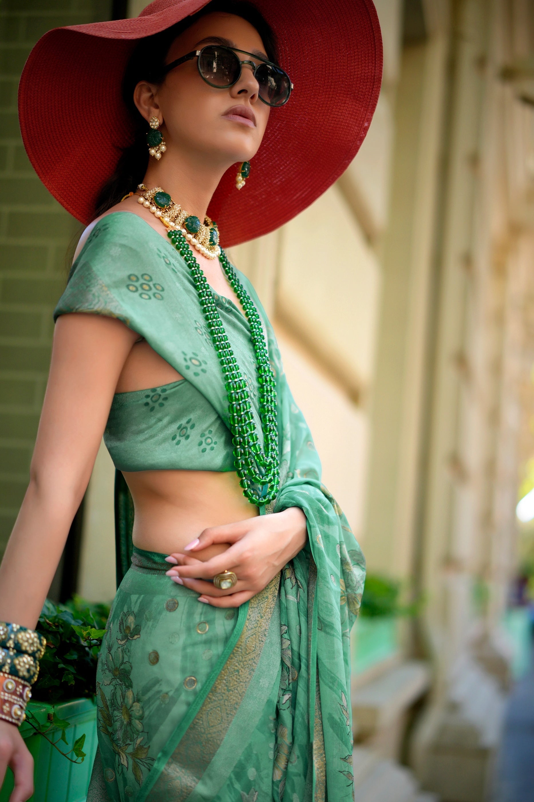 Spring Green Georgette Saree-SAR11311_2_SareeButa.com