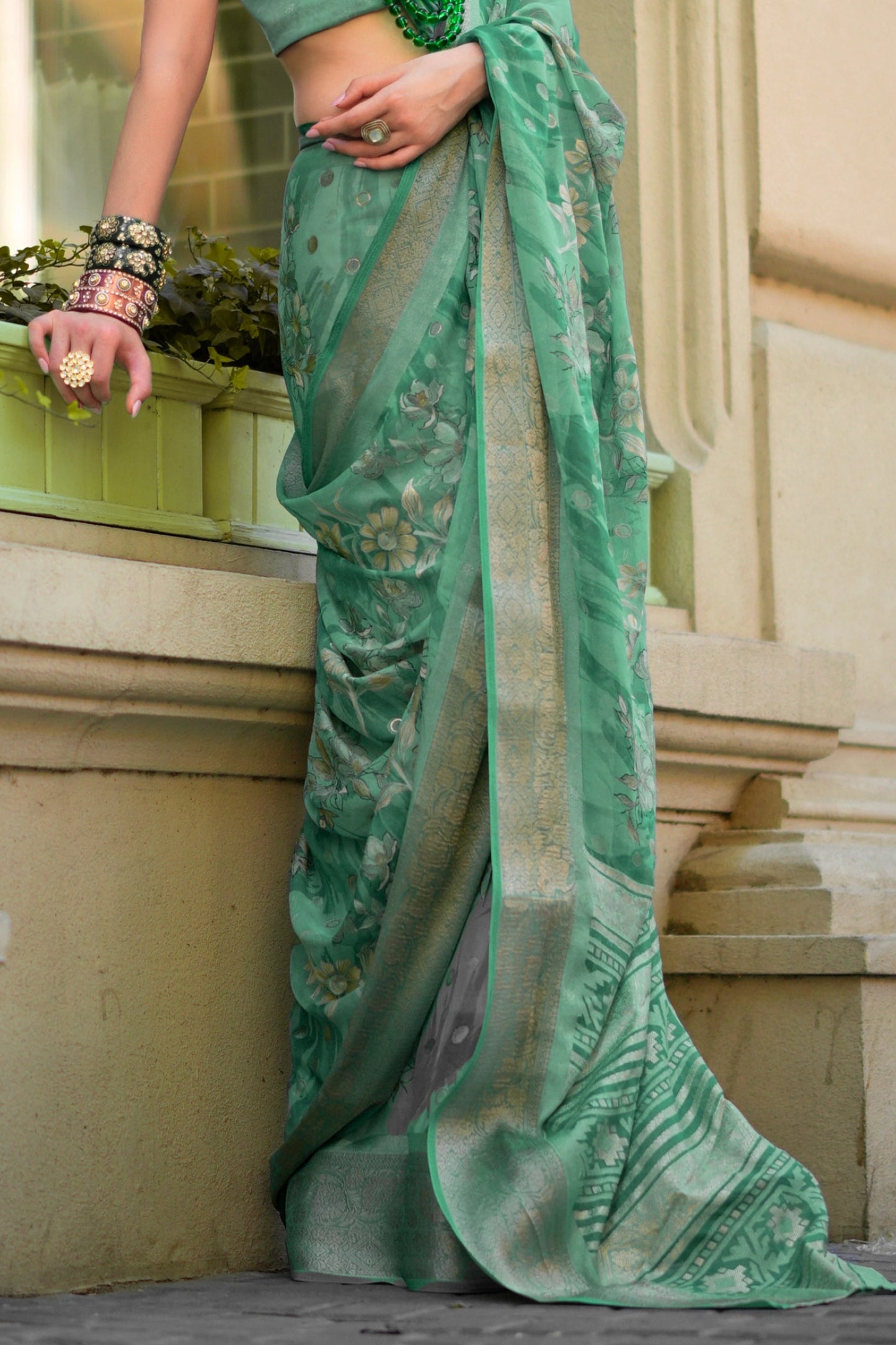 Spring Green Georgette Saree-SAR11311_4_SareeButa.com