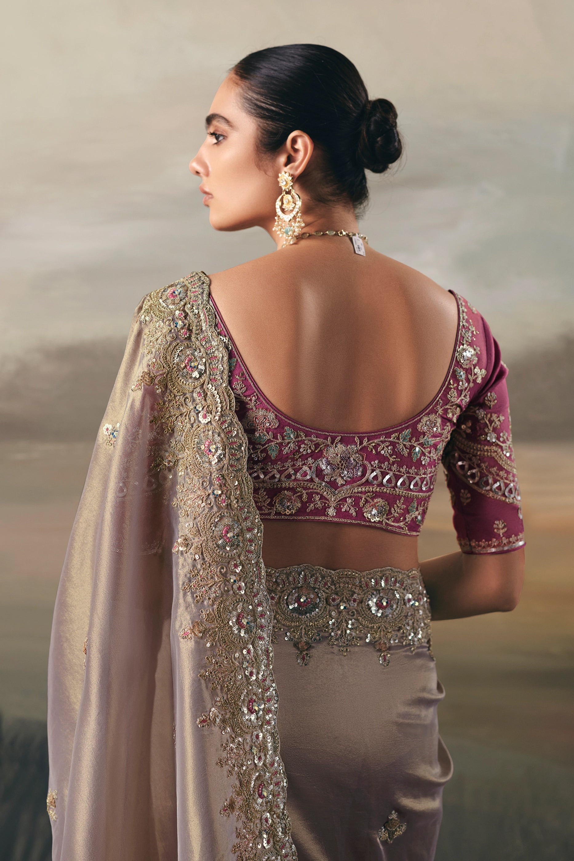 Taupe Lilac Embroidered Tissue Saree-SAR10833_4_SareeButa.com