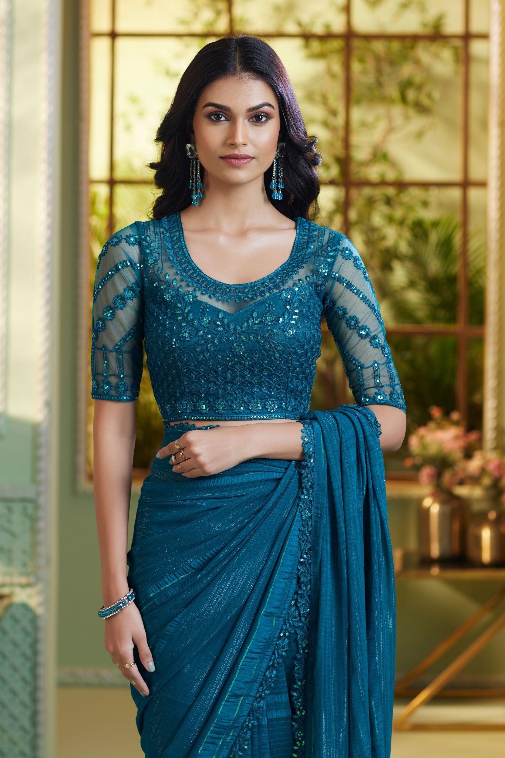 teal-chiffon-saree-zb131722_3_SareeButa.com