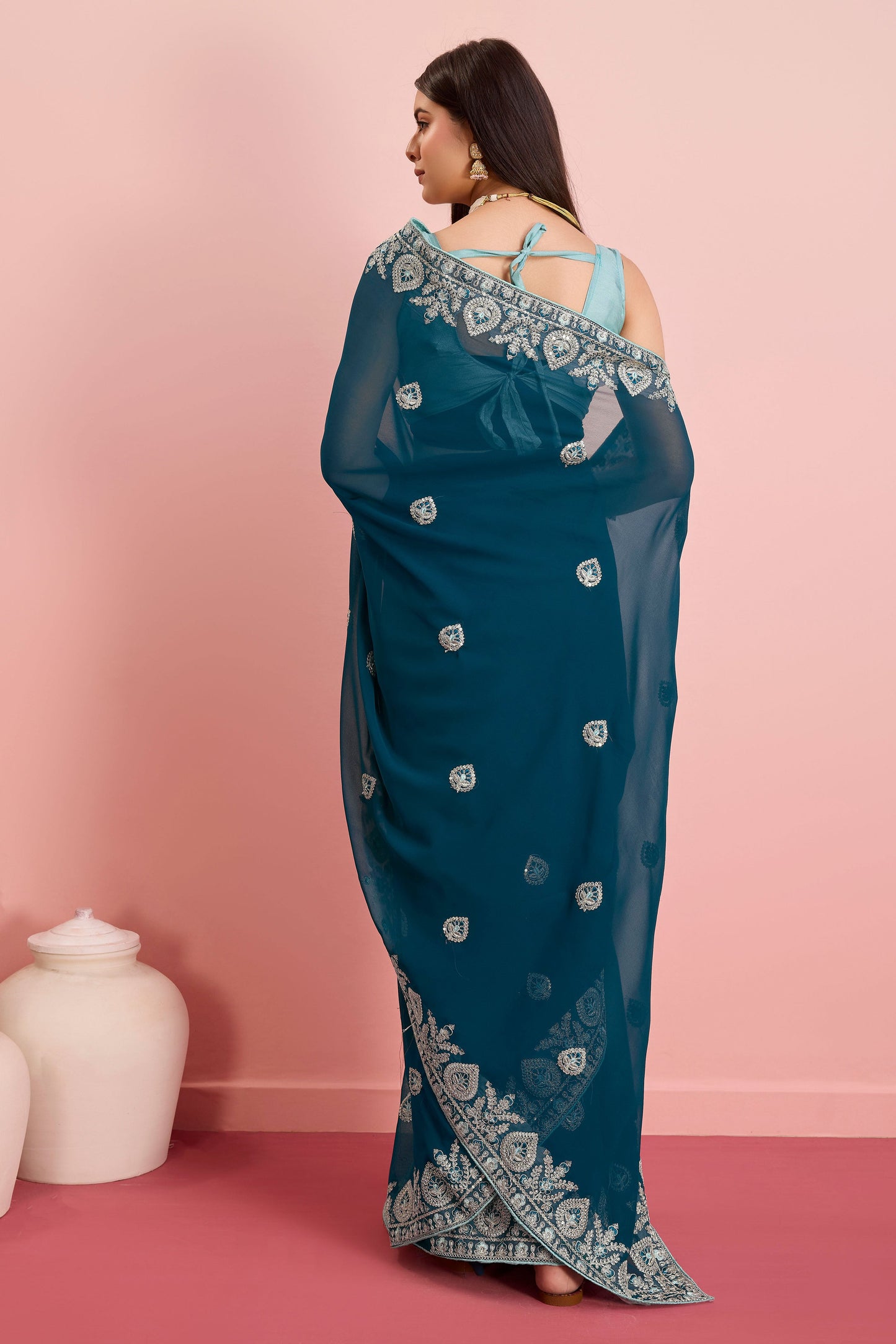 teal-embroidered-georgette-saree-zb131408_2_SareeButa.com