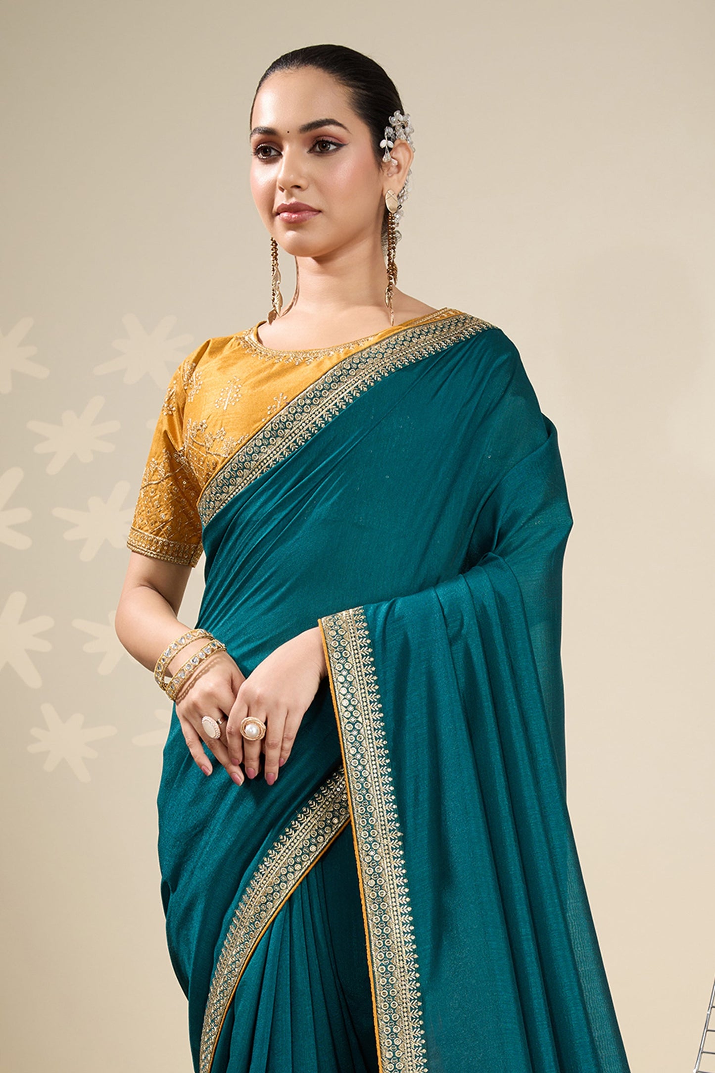 Teal Blue Embroidered Silk Saree-SAR10631_5_SareeButa.com