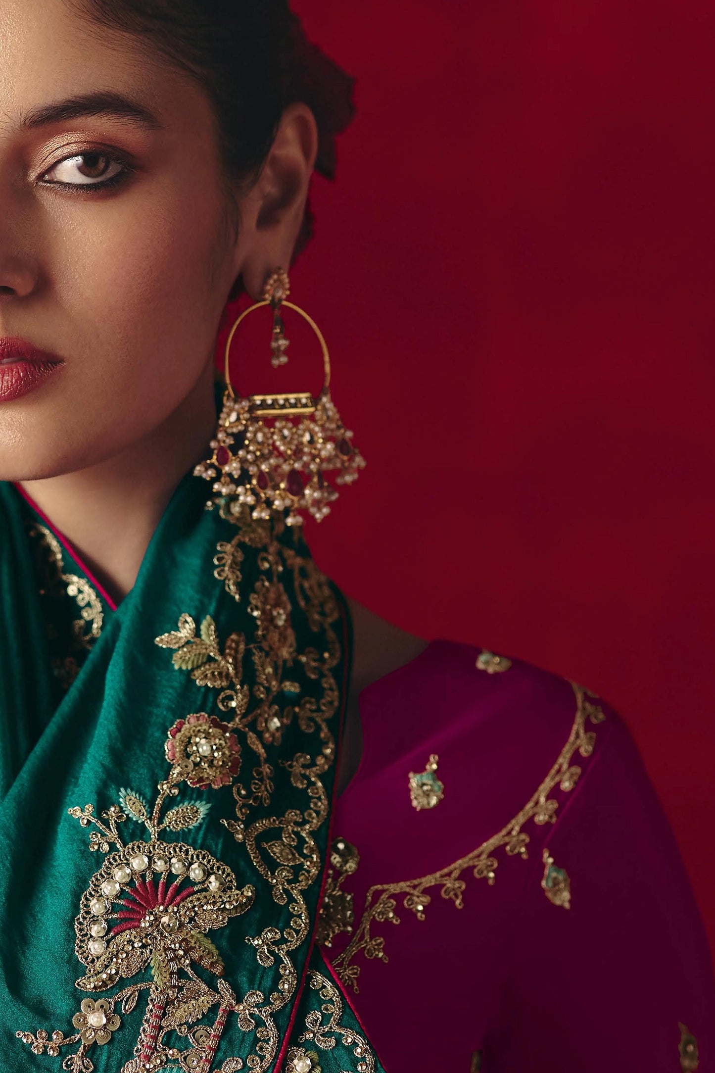 Teal Green Embroidered Tissue Silk Saree-SAR11450_3_SareeButa.com