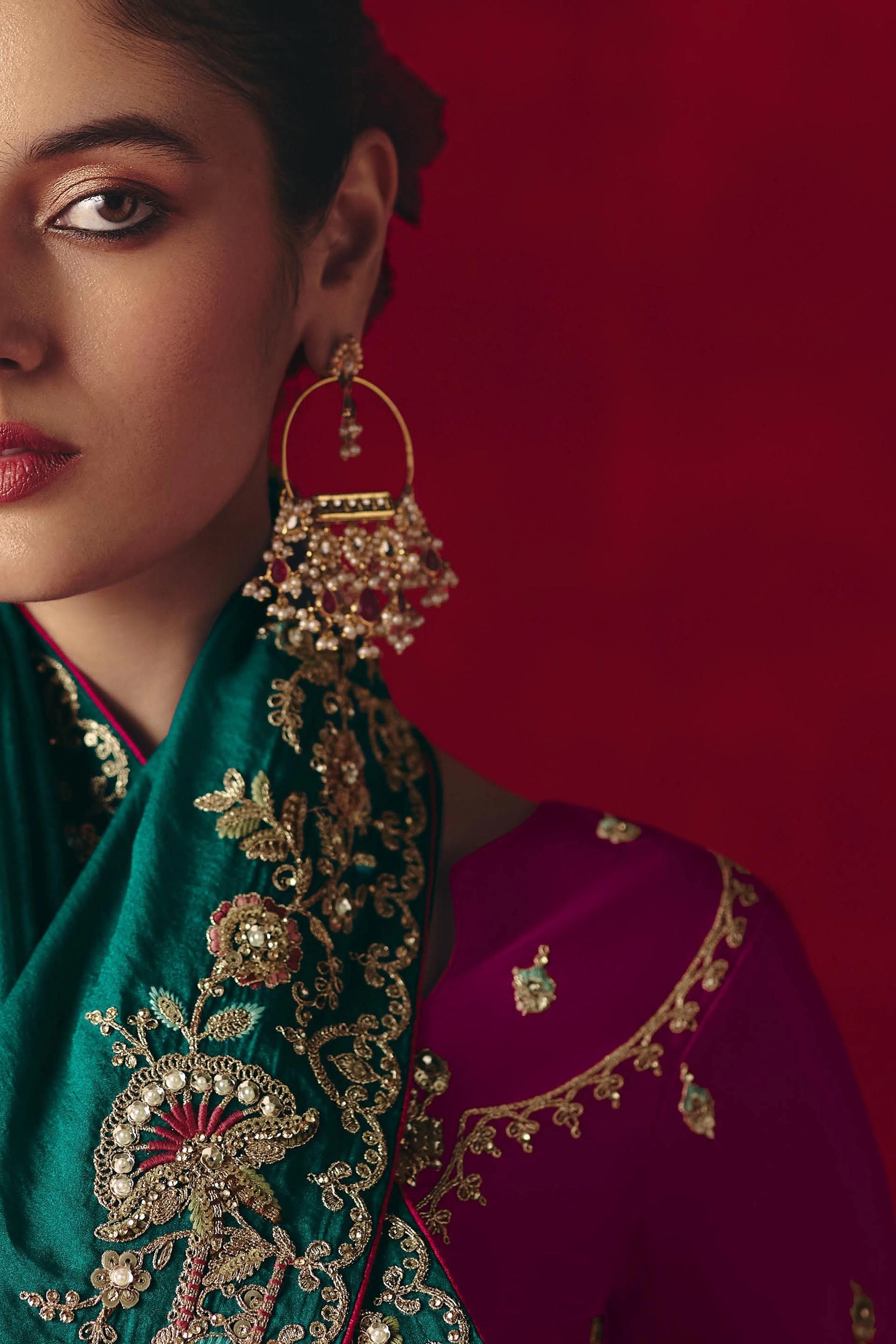 Teal Green Embroidered Tissue Silk Saree-SAR11450_3_SareeButa.com