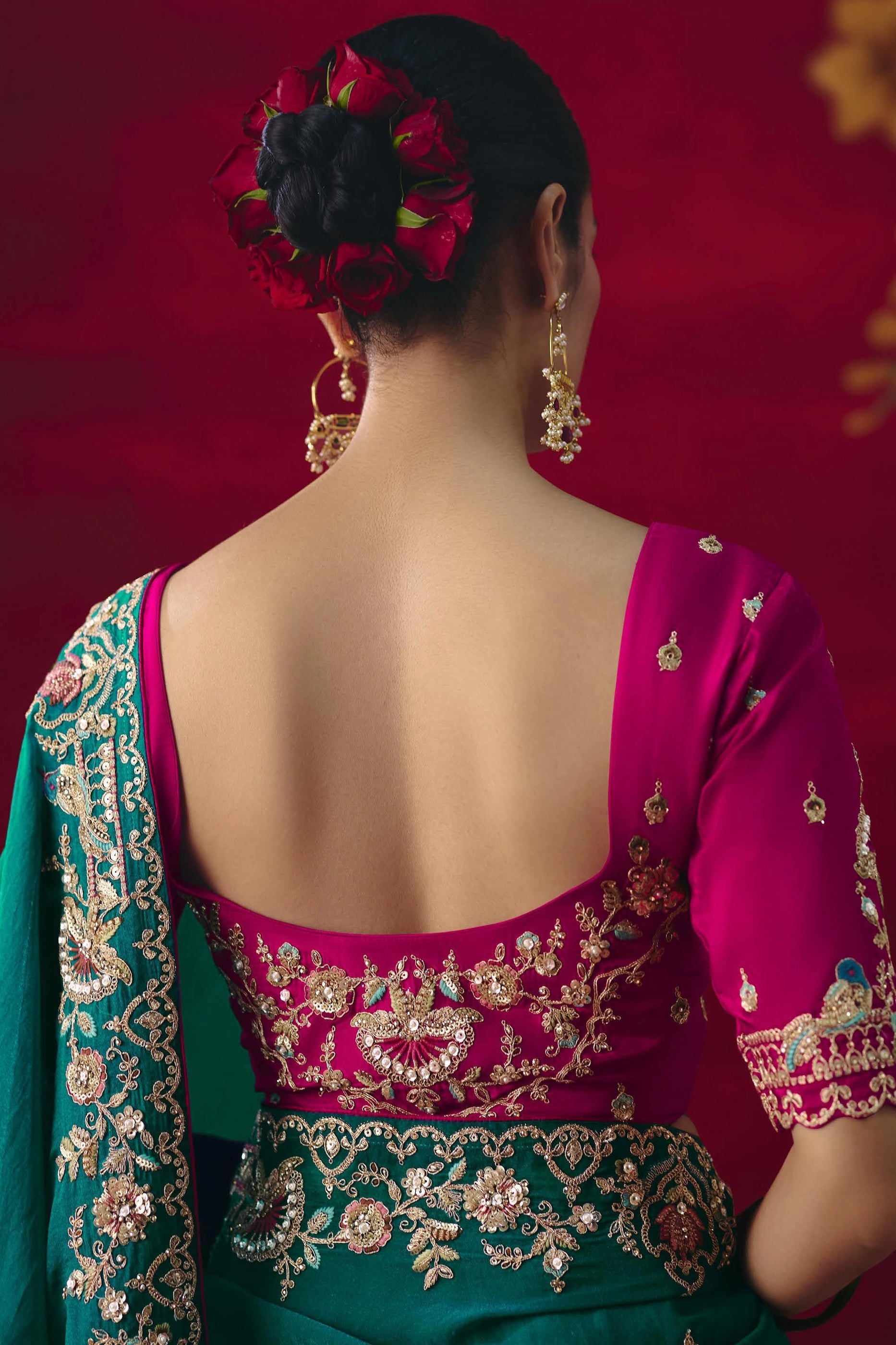 Teal Green Embroidered Tissue Silk Saree-SAR11450_5_SareeButa.com