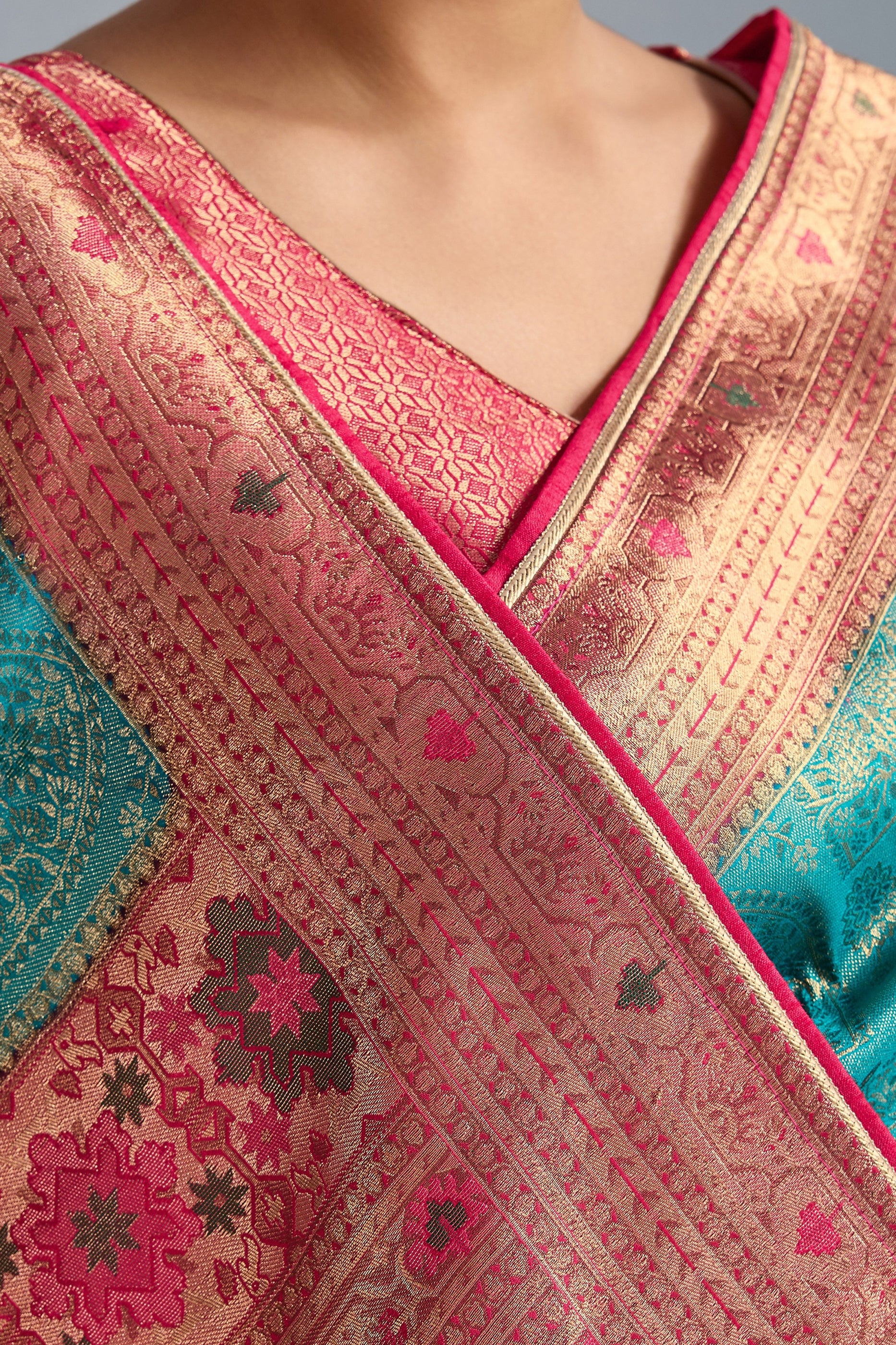 Tiffany Blue Woven Meenakari Silk Saree-SAR11792_4_SareeButa.com