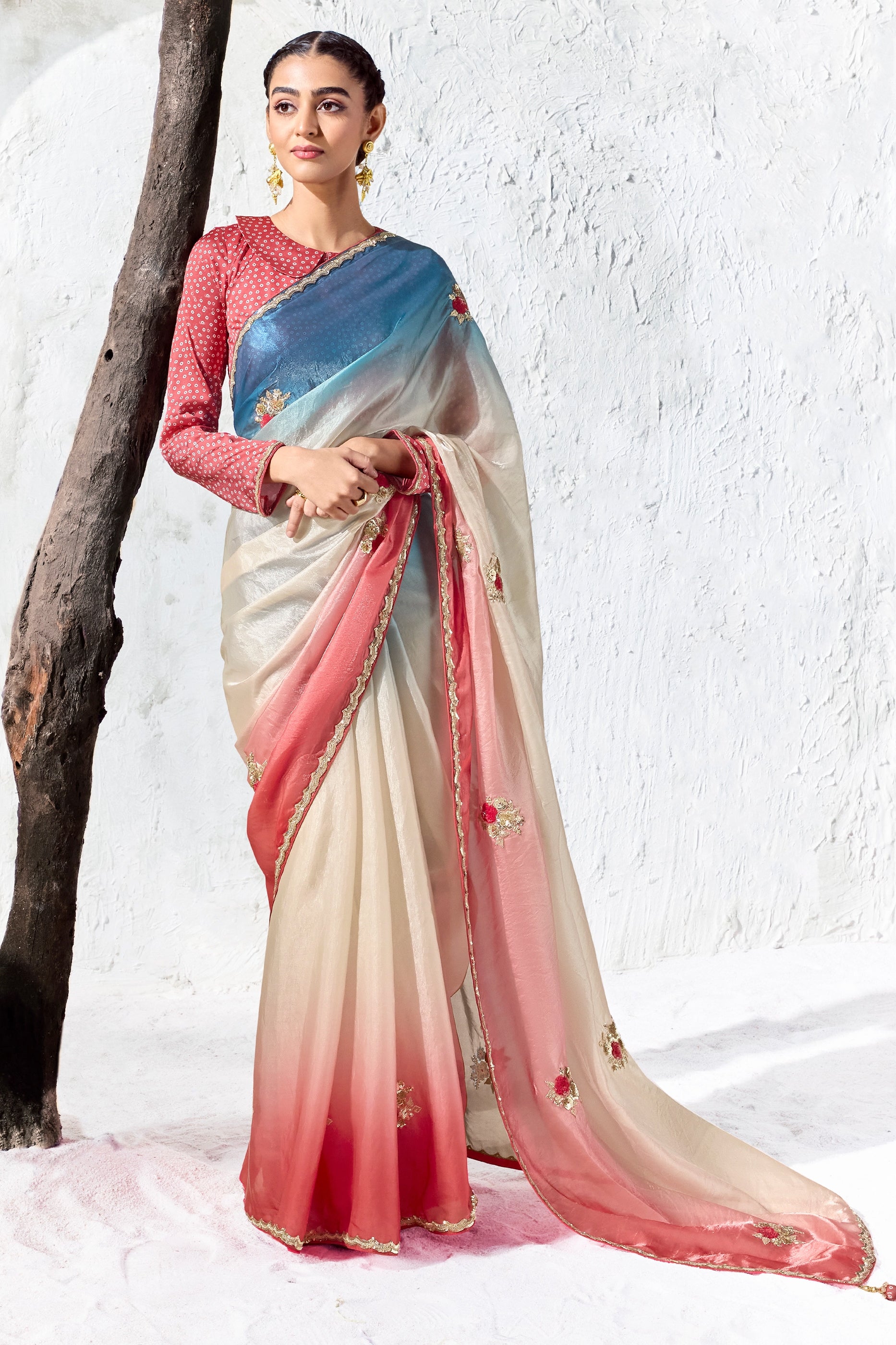 Tri-Tone Embroidered Tissue Silk Saree-SAR13155_1_SareeButa.com