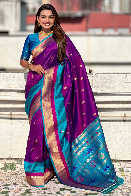 Voilet Woven Paithani Saree-ZB134837_1_SareeButa.com