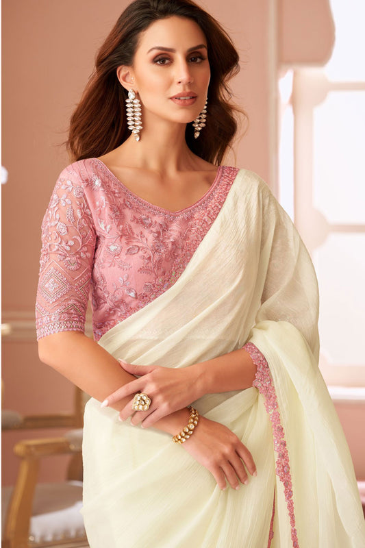 White Embroidered Georgette Saree-ZB133966_2_SareeButa.com