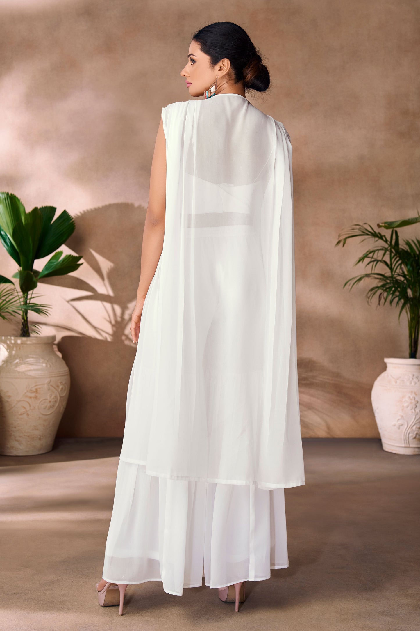 White Embroidered Organza Co-Ord Set-SS244_5_SareeButa.com