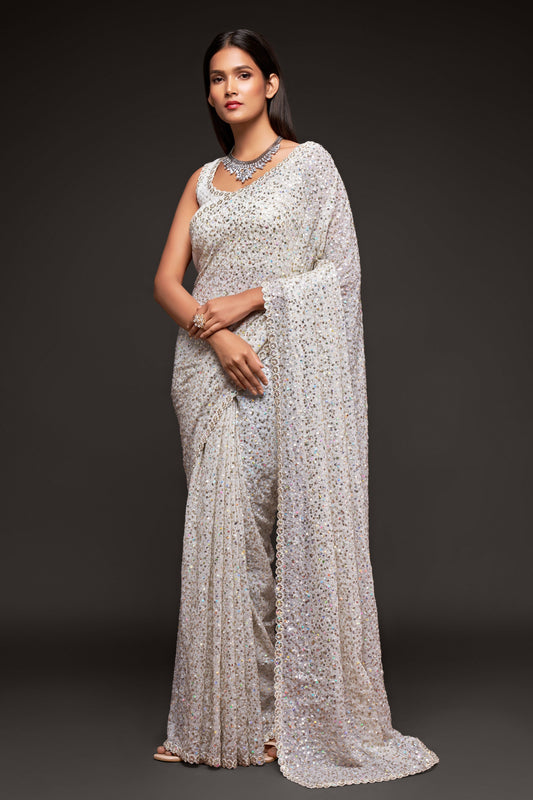 white-georgette-sequin-saree-zb131763_1_SareeButa.com