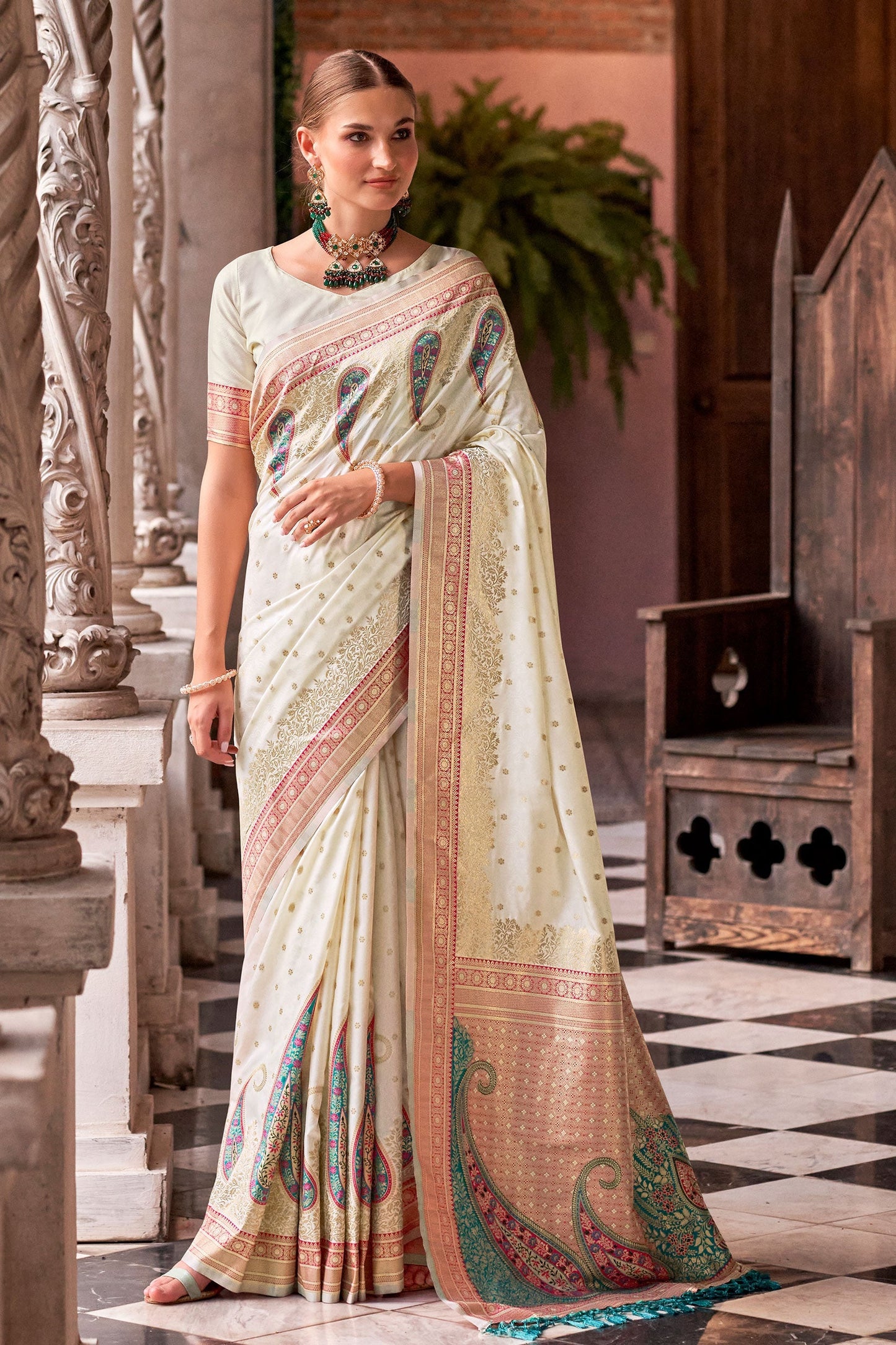 White Silk Saree-ZB133134_1_SareeButa.Com