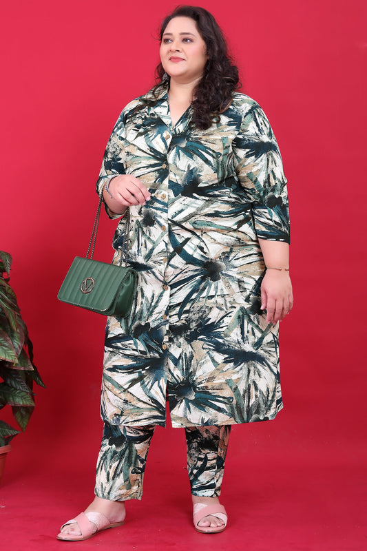 White Blue Readymade Rayon Co Ord Set-SAR11778_1_SareeButa.com