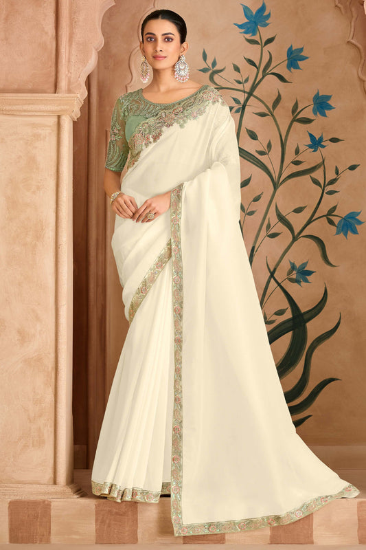 White Embroidered Georgette Saree-SAR11710_1_SareeButa.com